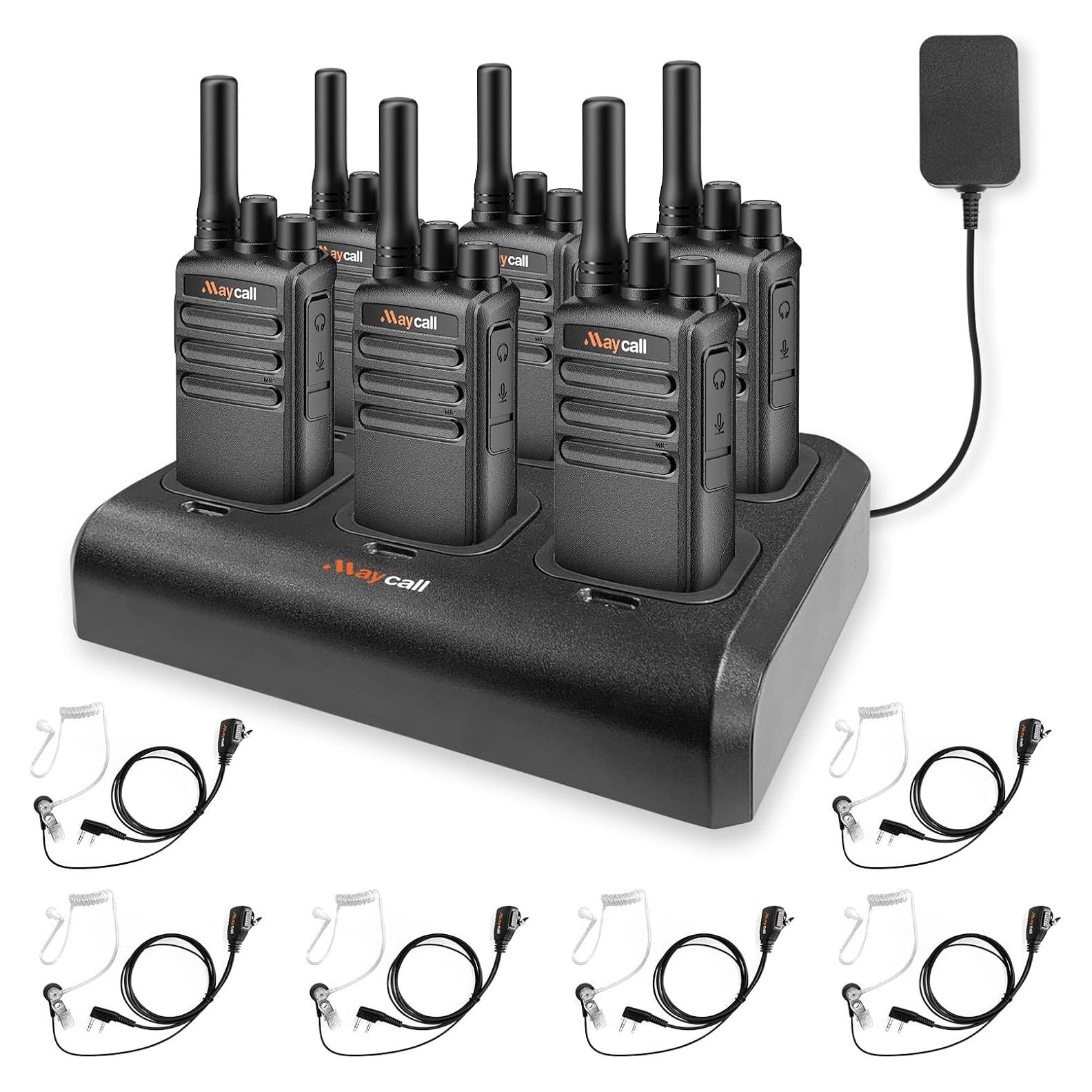 Walkie Talkies Maycall MC-558 Paquete de 6 con Auriculares