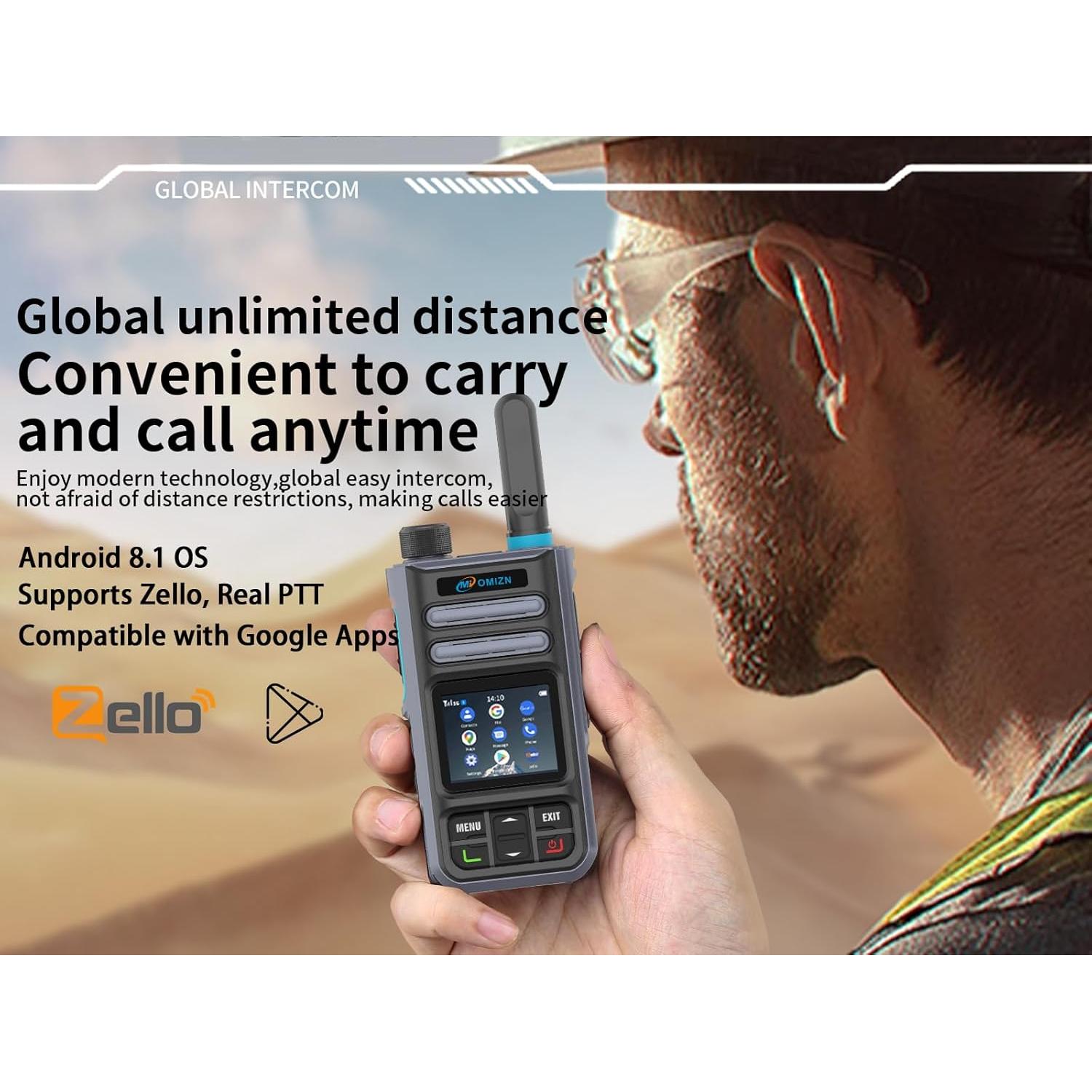 Walkie Talkie Android 4G OMIZN A3 con GPS y Zello
