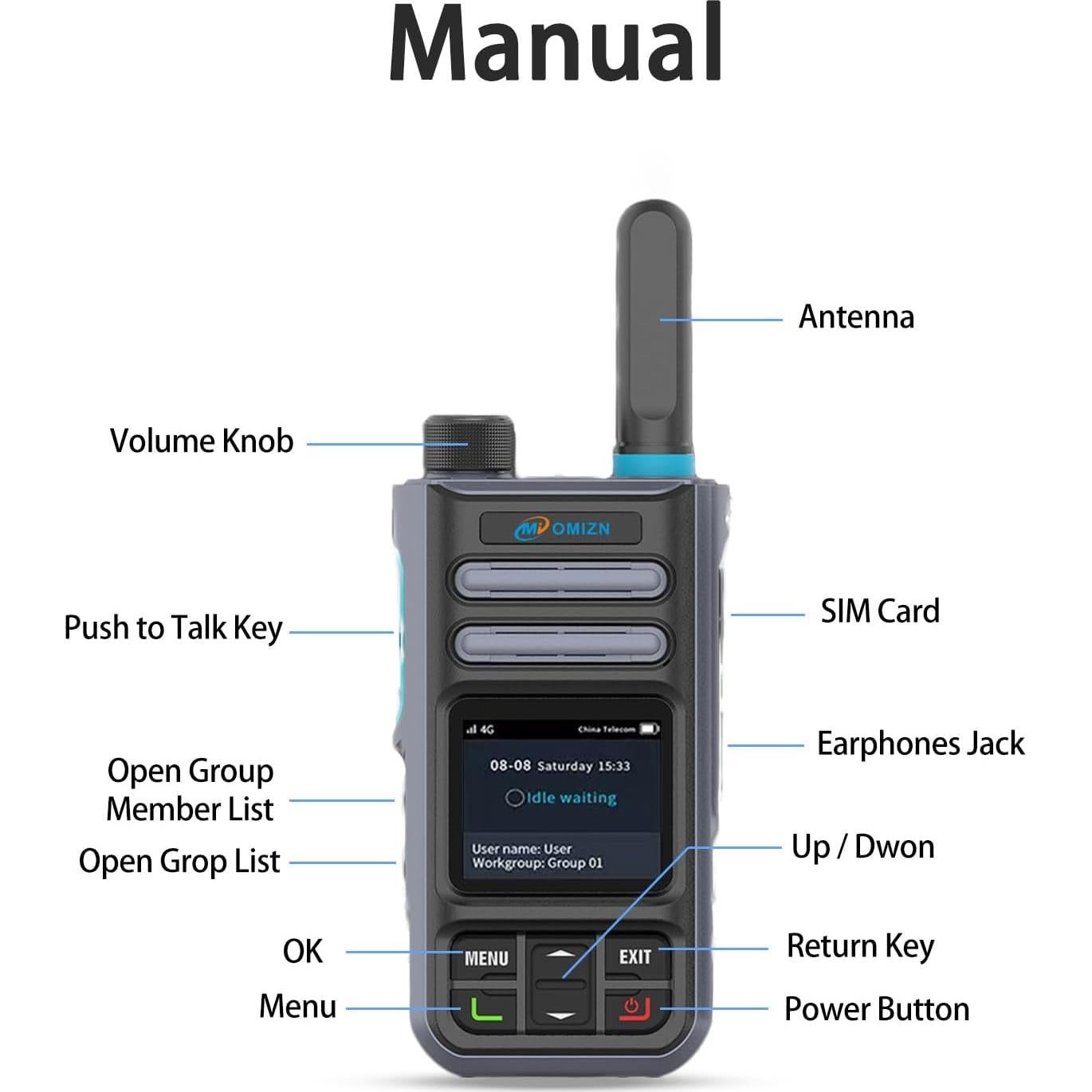 Walkie Talkie Android 4G OMIZN A3 con GPS y Zello