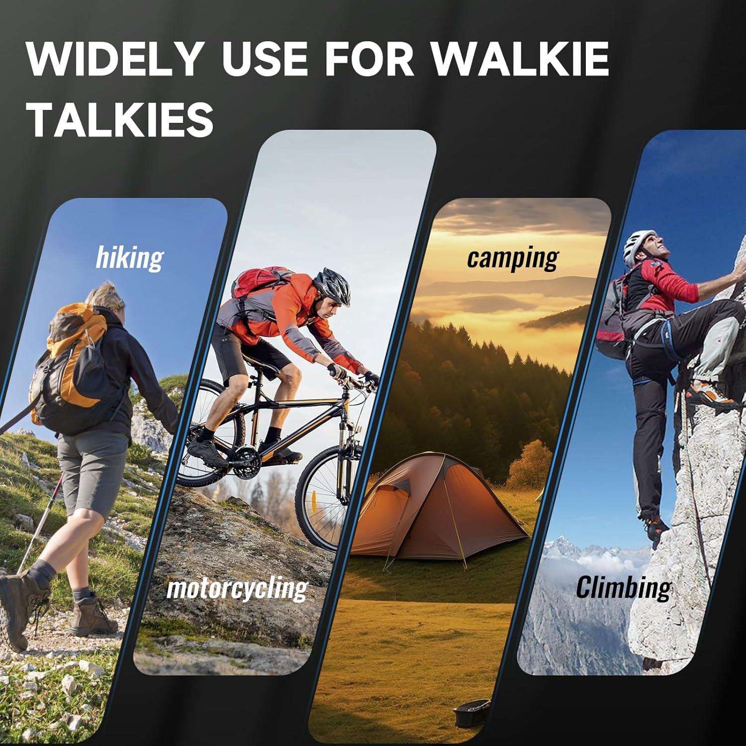 Walkie Talkies JIANUA Recargables 2 Paquete Negro 22 Canales