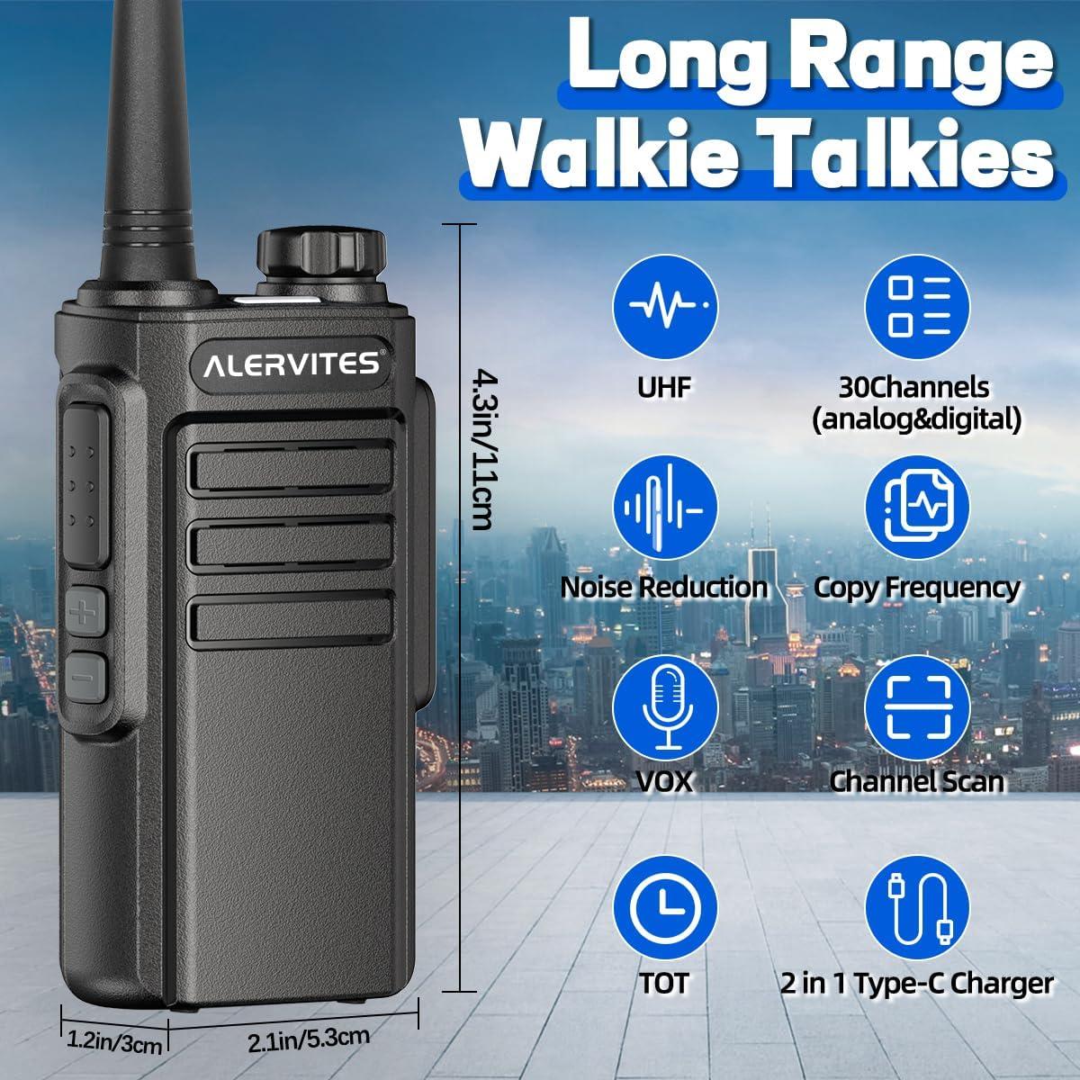Walkie Talkies Recargables ALERVITES AT-WP31D 2Pack UHF 8km