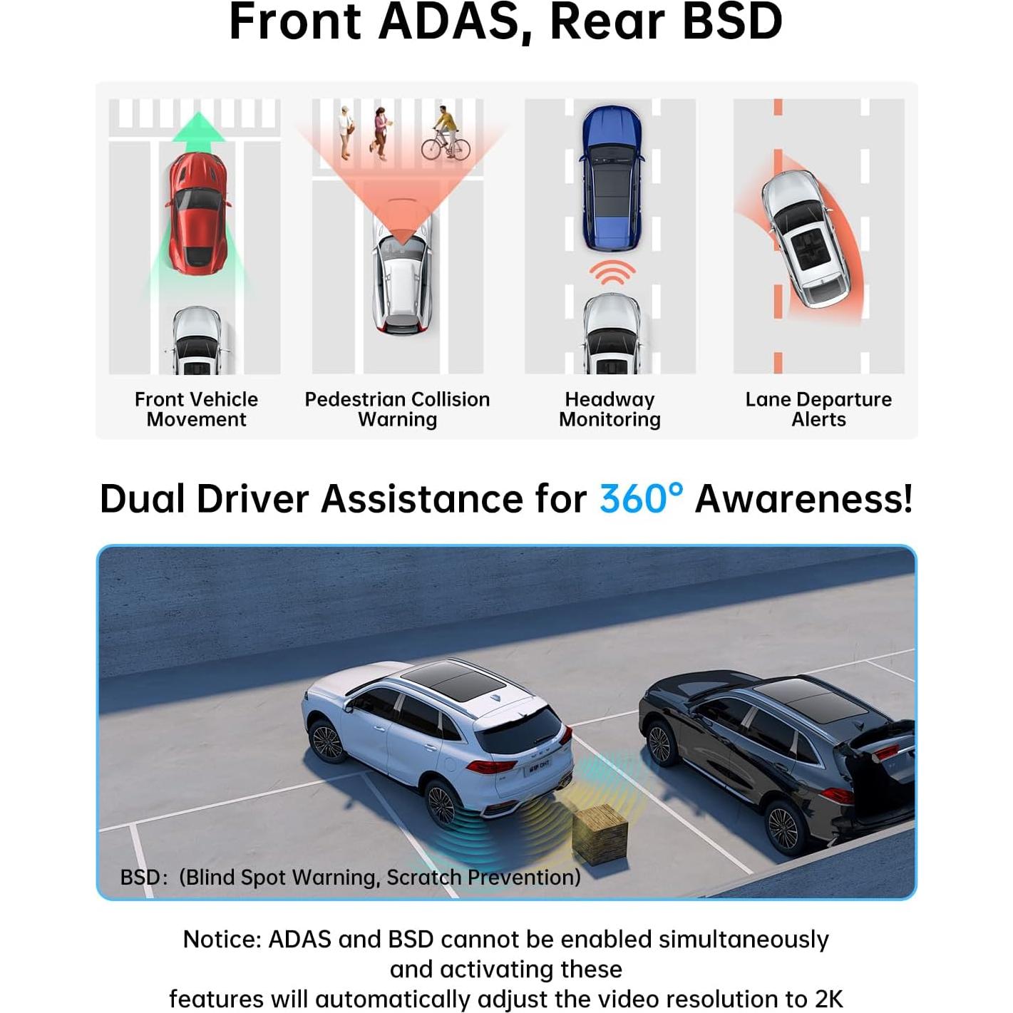 Cámara Dash 5G Juscar Doble 4K+1080P con GPS y Pantalla Táctil