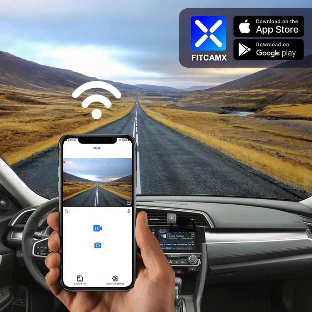 Cámara de Salpicadero Fitcamx 4K Frontal + 1080P Trasera para Honda Civic 2016-2021 & Insight 2019-2022