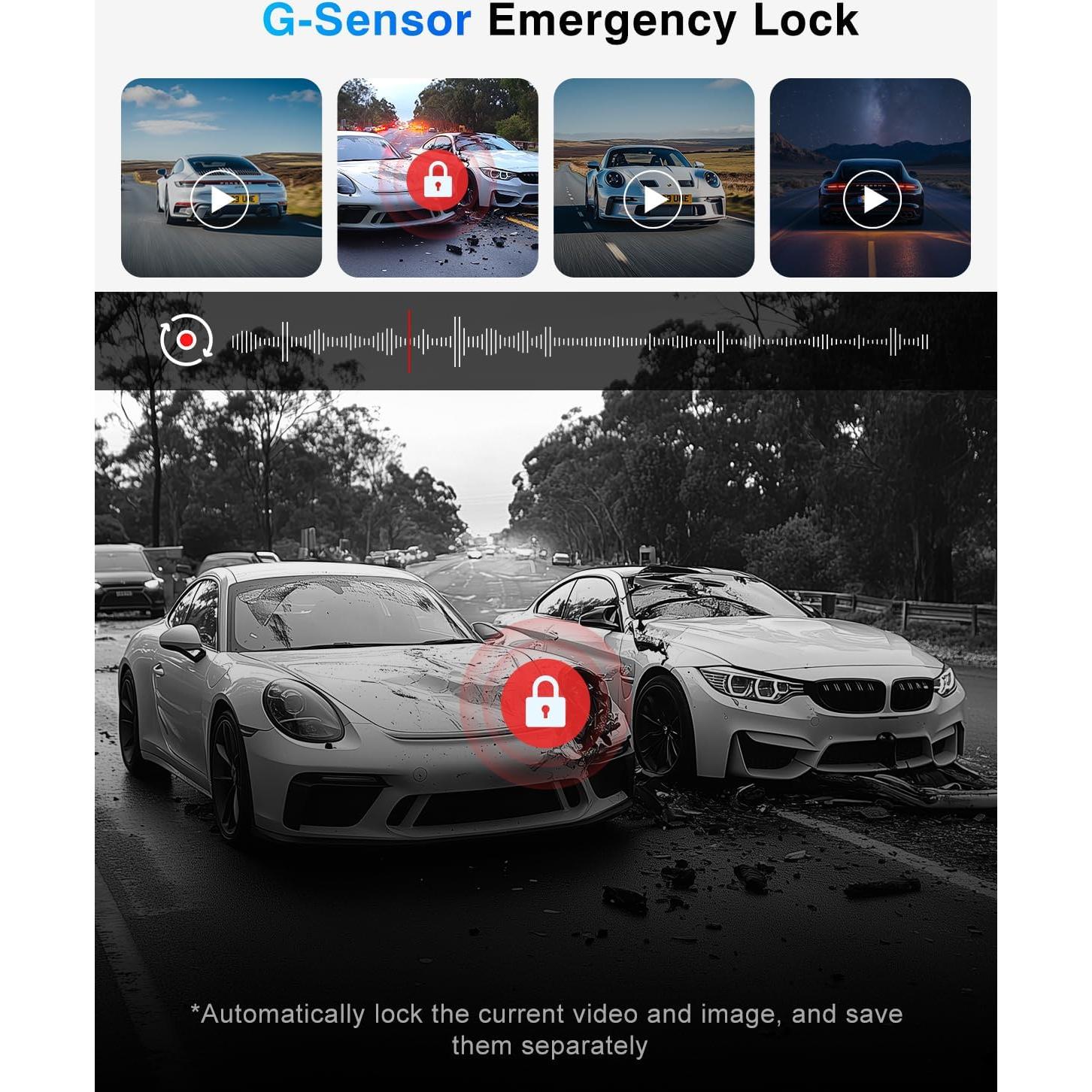 Cámara Dash 4K Fiteye FT-VD004 con GPS y WiFi, 3 Canales
