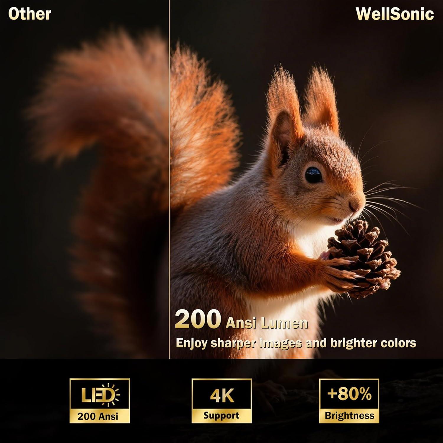 Mini Proyector Portátil WellSonic P30 Pro 4K WiFi Bluetooth