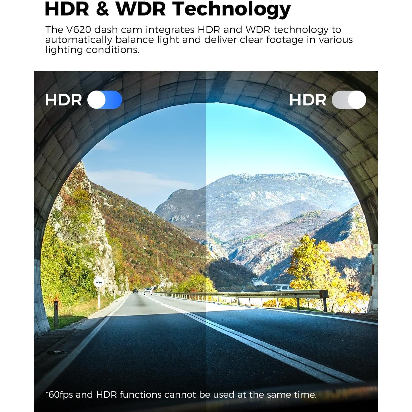 Cámara Dash 4K LINGDU V620 con GPS y Visión Nocturna