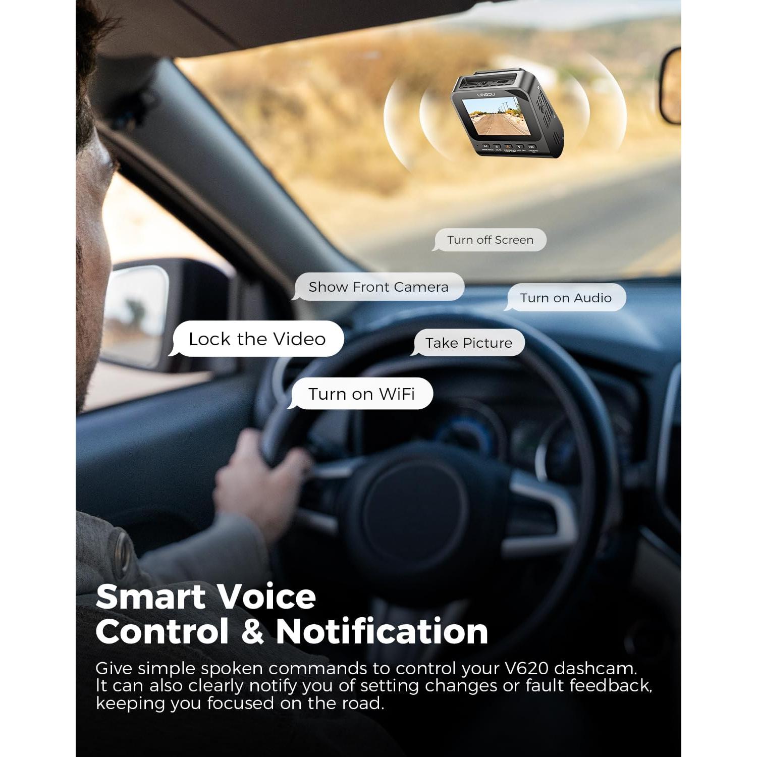 Cámara Dash 4K LINGDU V620 con GPS y Visión Nocturna
