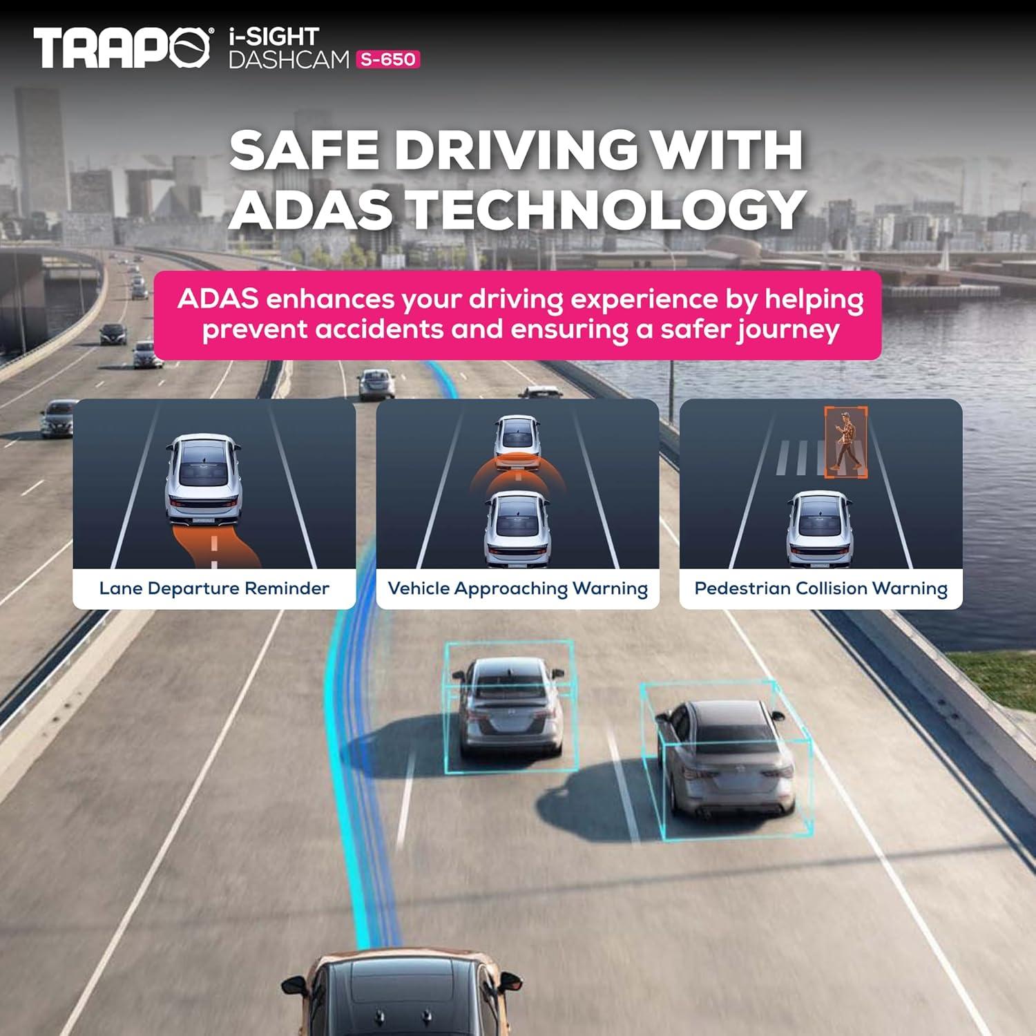 Cámara Dash Trapo S650 Doble Lente 2K HDR GPS Wi-Fi