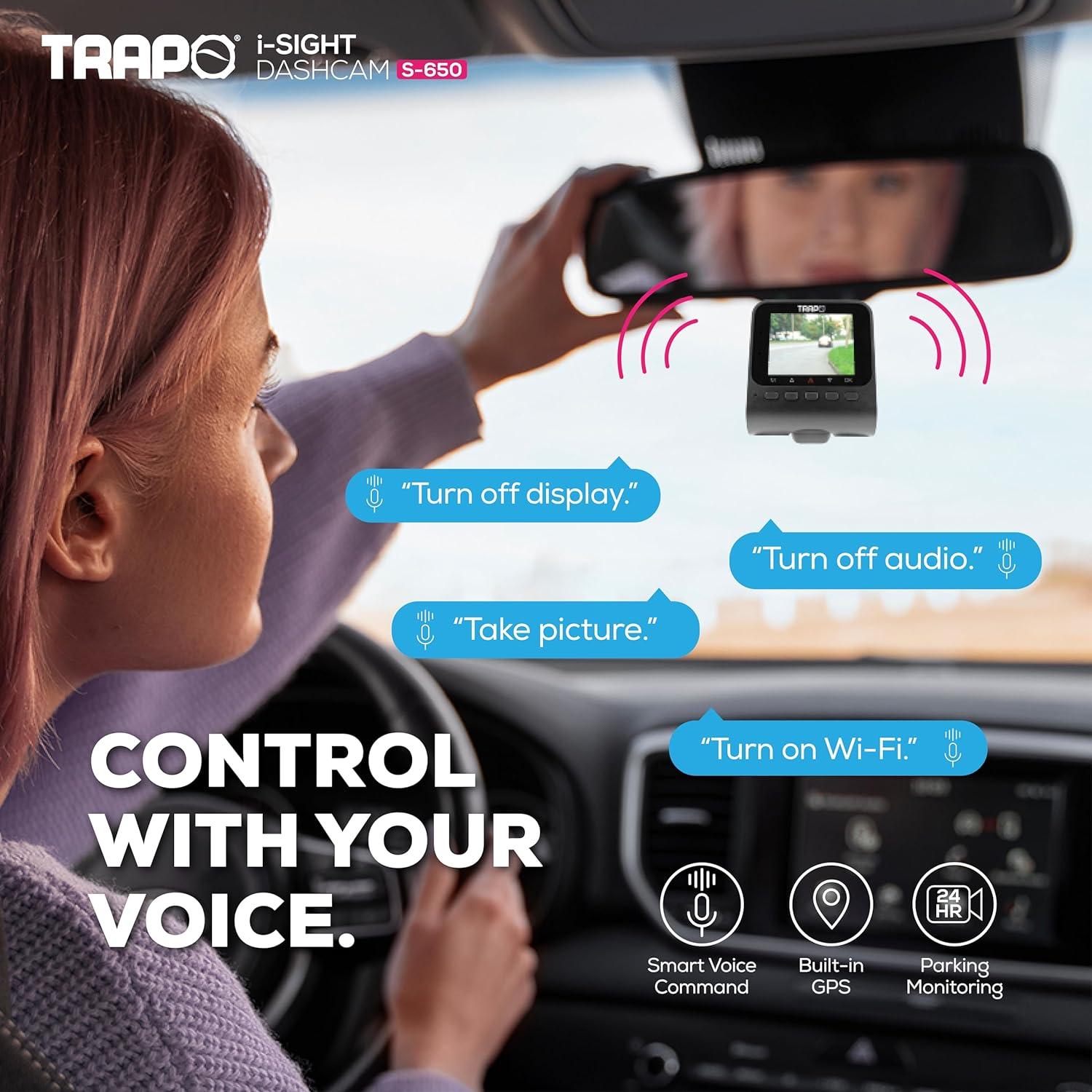 Cámara Dash Trapo S650 Doble Lente 2K HDR GPS Wi-Fi