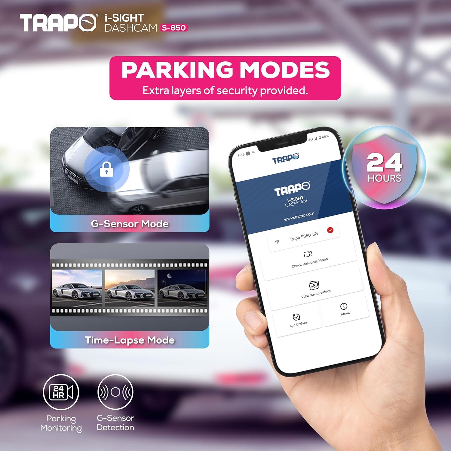 Cámara Dash Trapo S650 Doble Lente 2K HDR GPS Wi-Fi