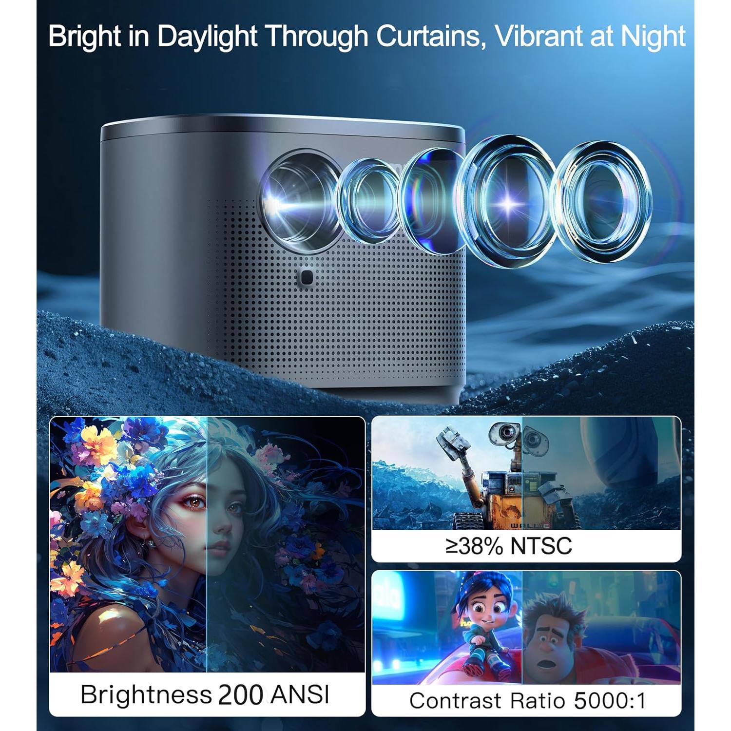 Proyector Mini Miroir M416 HD Portátil con Altavoz Integrado