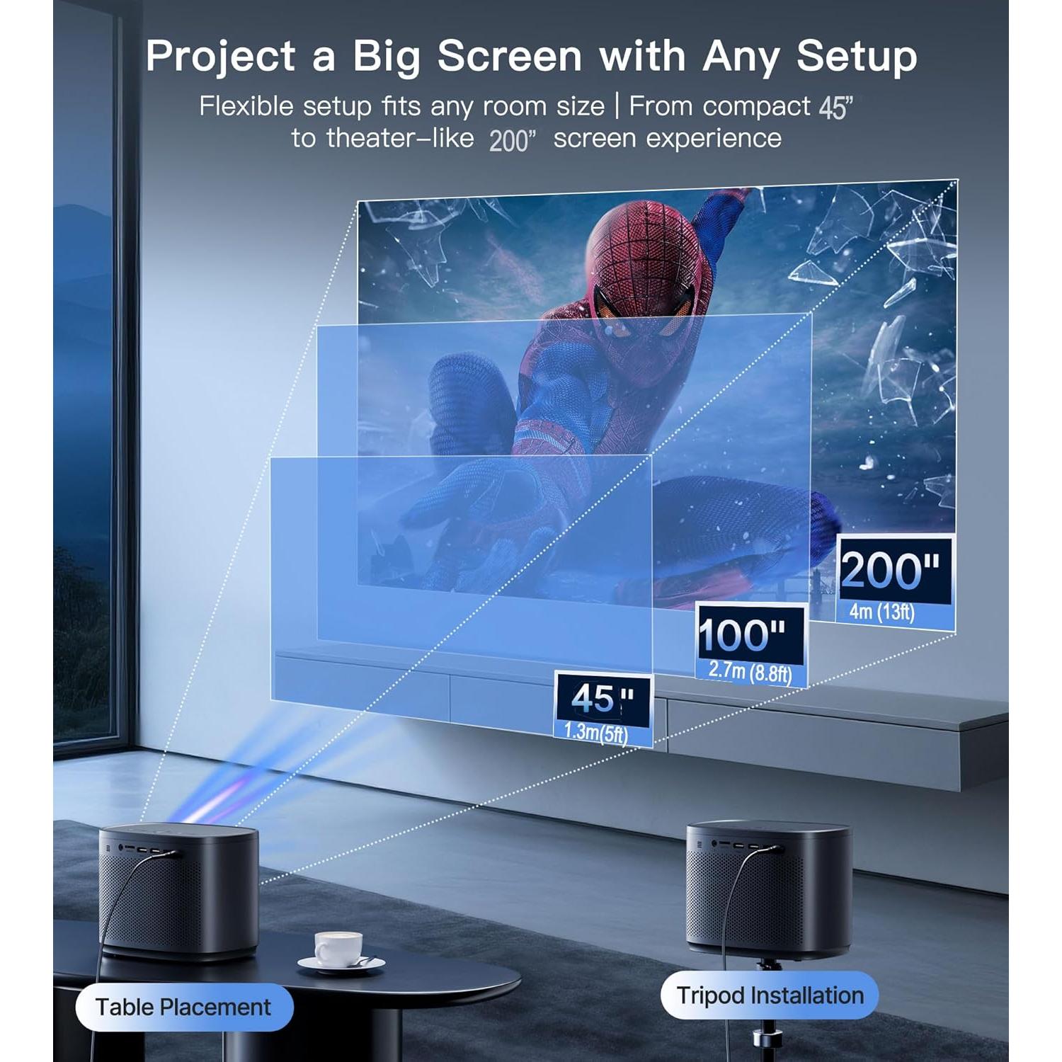 Proyector Mini Miroir M416 HD Portátil con Altavoz Integrado