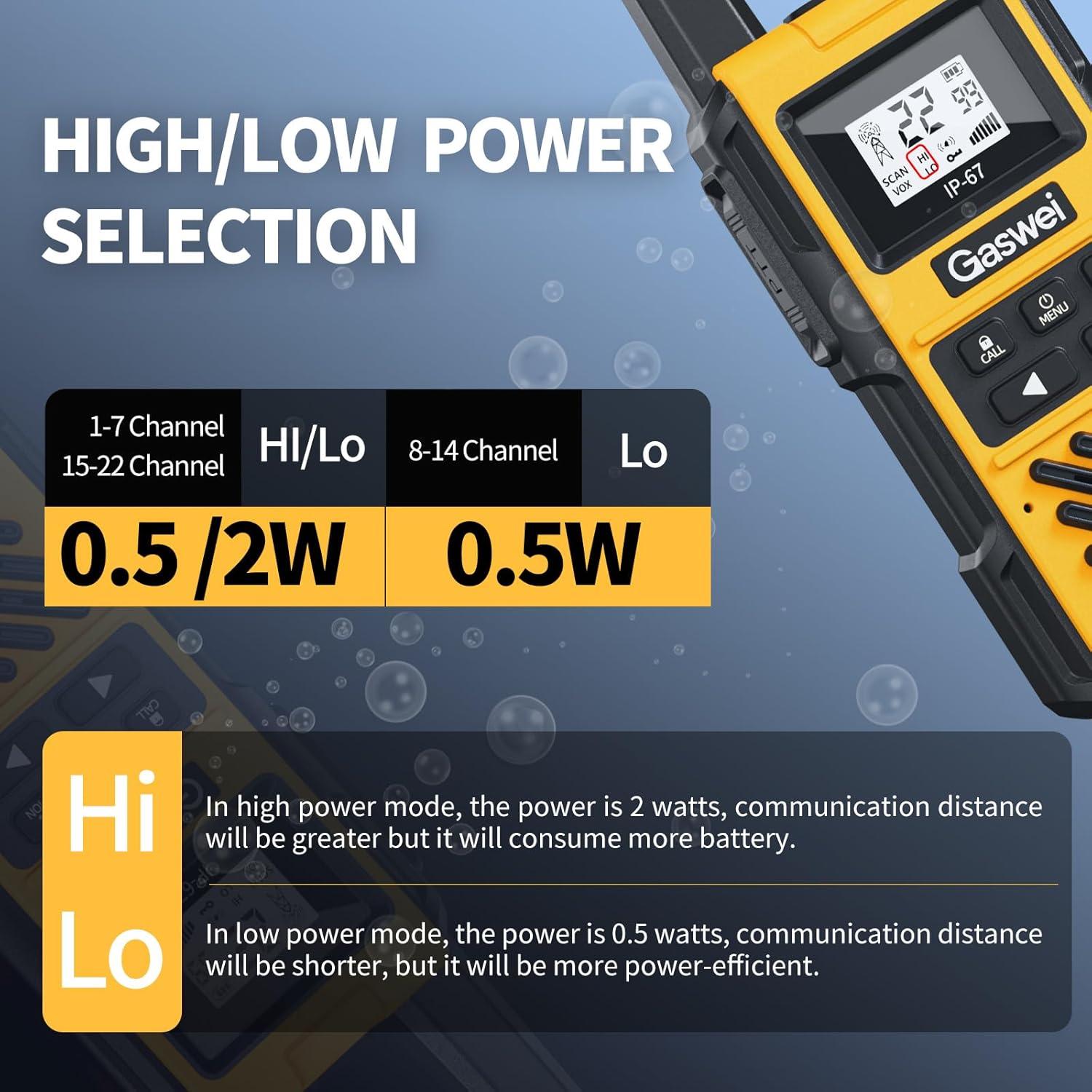 Walkie Talkies Gaswei G1pro IP67 Flotantes 4 Unidades