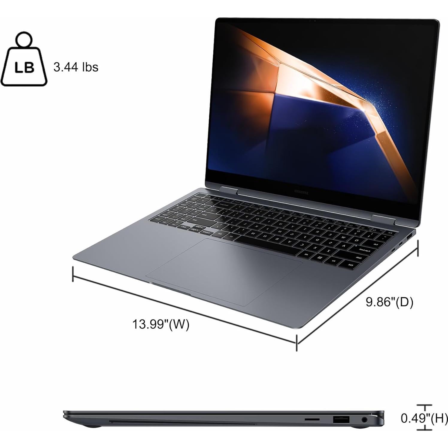 Laptop SAMSUNG Galaxy Book4 Pro 360 16" 2880x1800 AMOLED 16GB RAM 4TB SSD