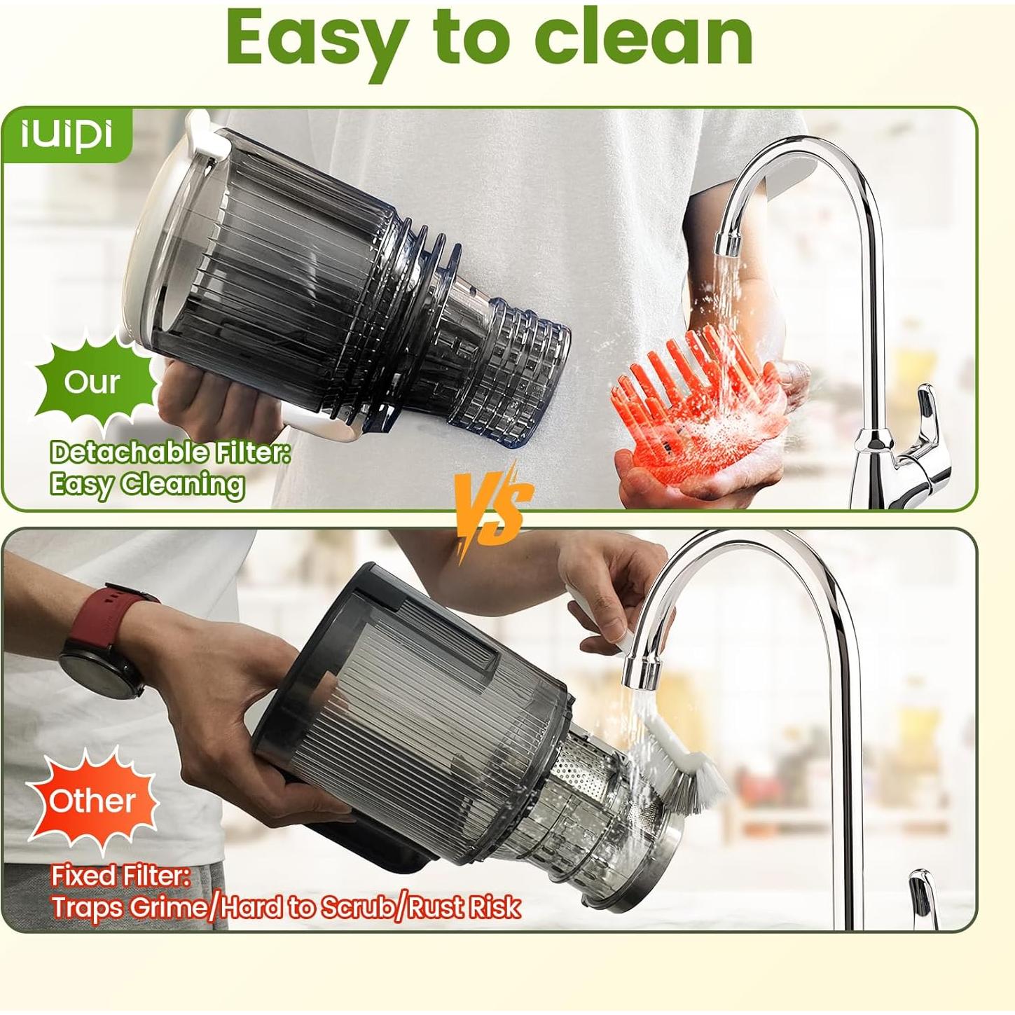 Extractor de Jugo Frío IIUIPI 300W 2L Blanco, 5.3" Alimentación