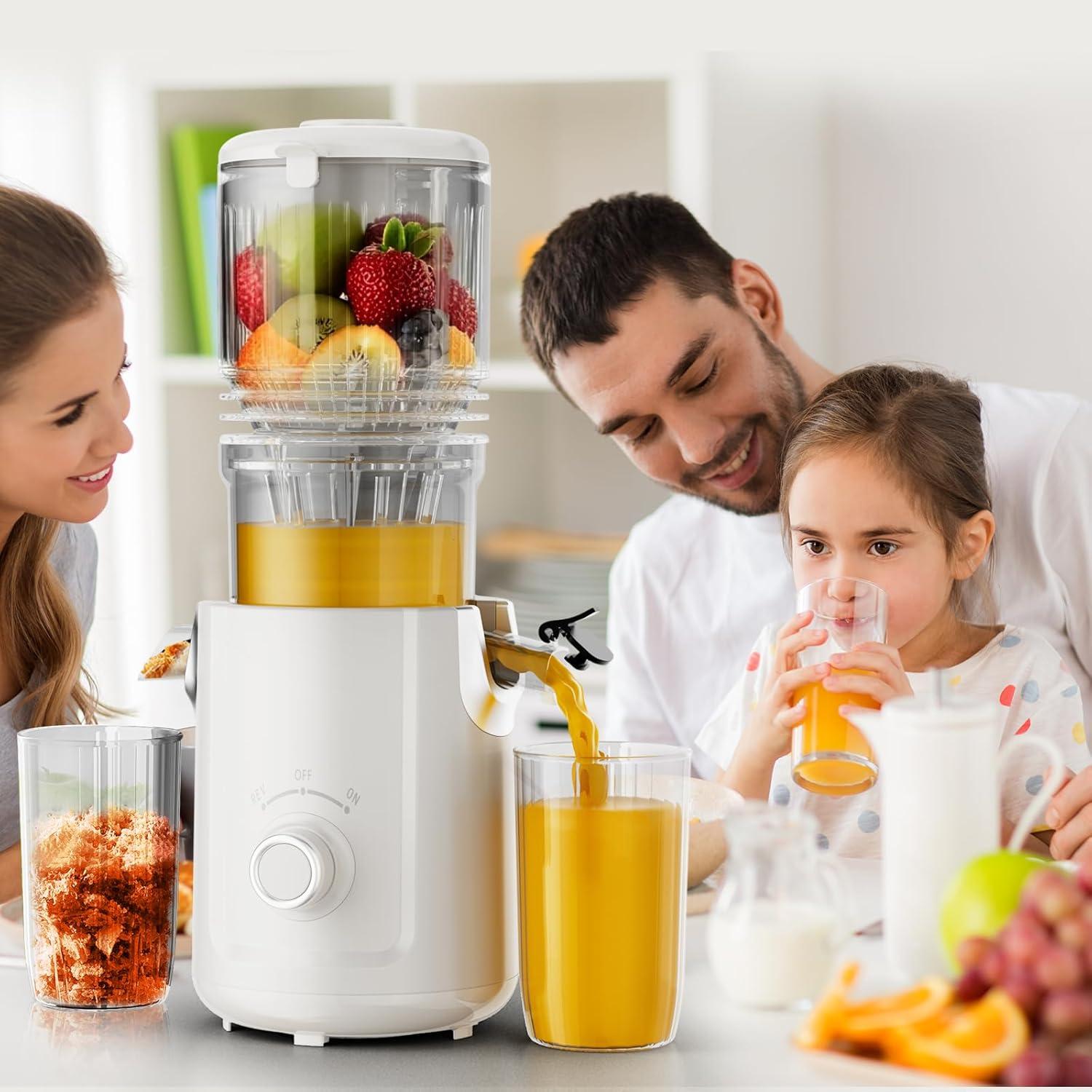 Extractor de Jugo Frío IIUIPI 300W 2L Blanco, 5.3" Alimentación