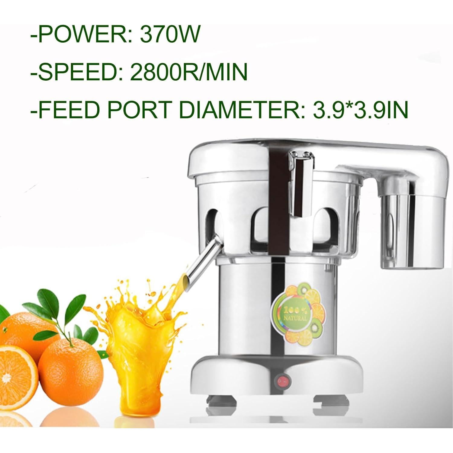 Extractor de Jugo Eléctrico KZU MNJ092 Acero Inoxidable 370W