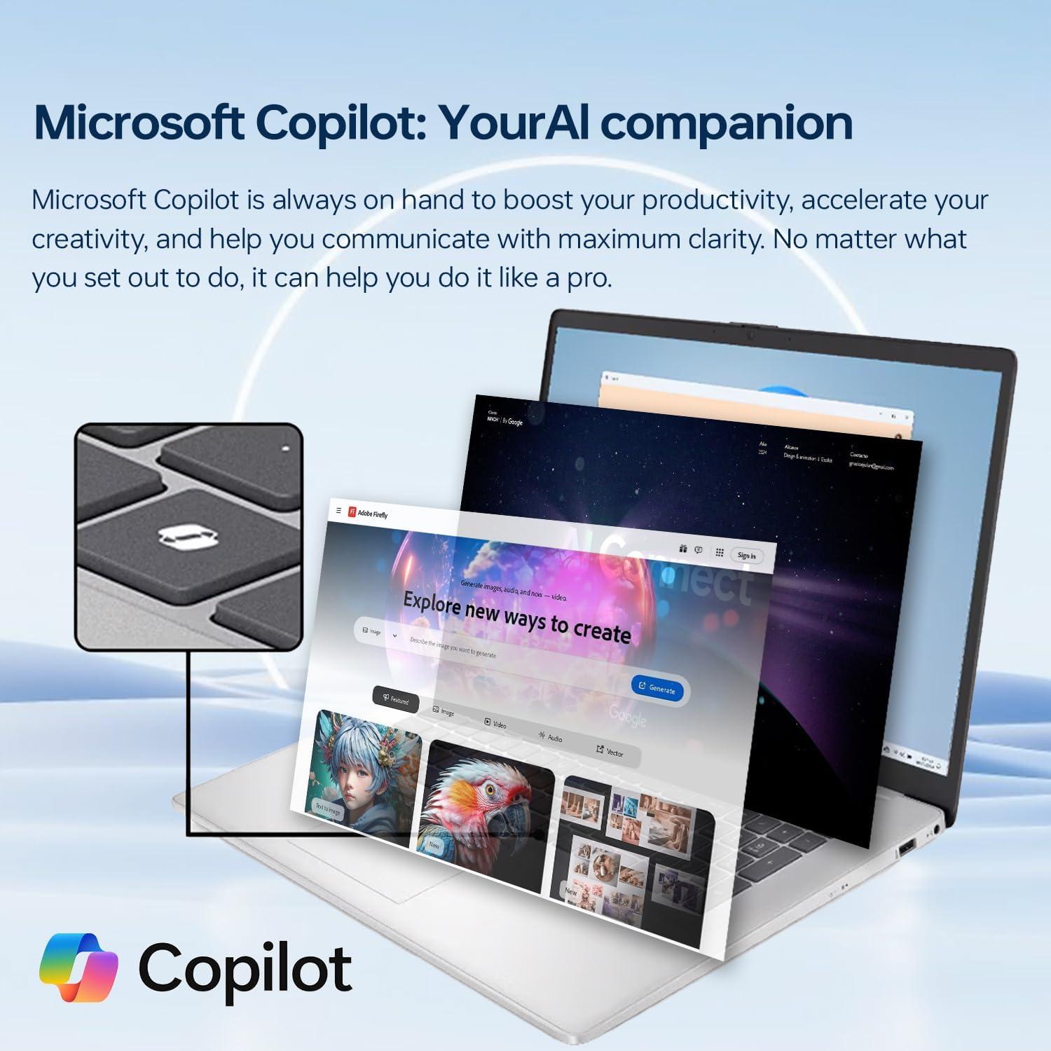 Laptop HP Pro AI 17.3" Táctil, Intel Ultra 7, 64GB RAM, 2TB SSD