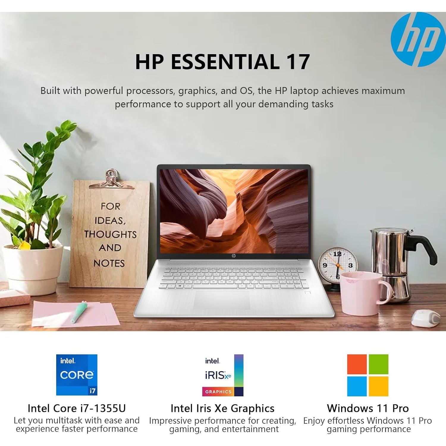 Laptop HP Essential 17.3" Táctil Intel i7 64GB RAM 2TB SSD