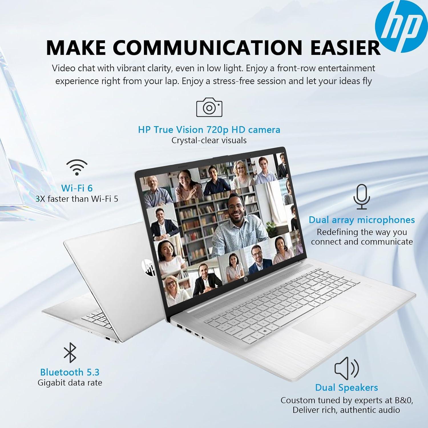 Laptop HP Essential 17.3" Táctil Intel i7 64GB RAM 2TB SSD