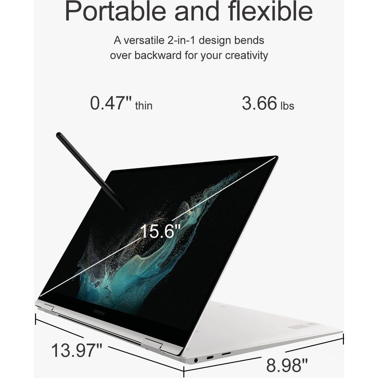 Laptop 2-en-1 Samsung Galaxy Book2 Pro 360 15.6" FHD