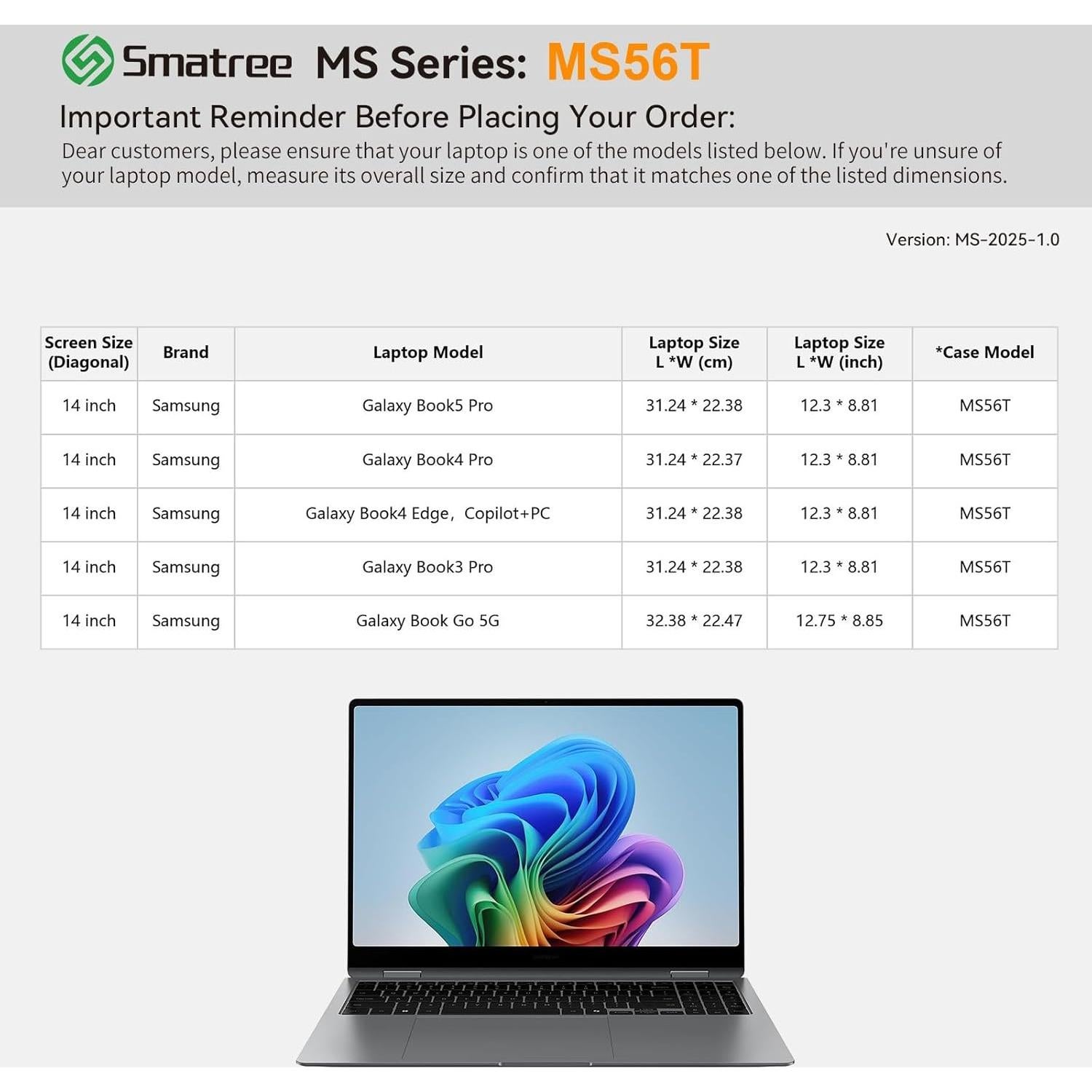 Funda Dura EVA Smatree MS56T para Samsung Galaxy Book 14"