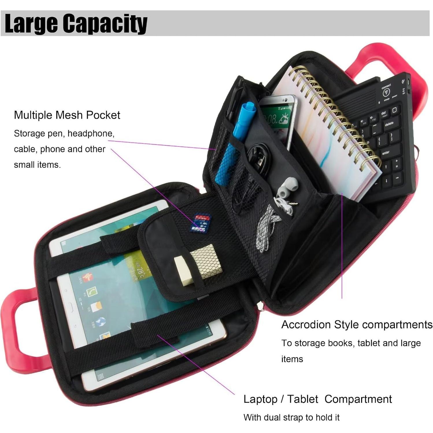 Bolsa para Laptop 13-14" ECCRIS Rosa PU Cuero Resistente