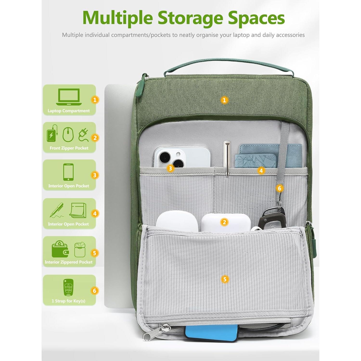 Funda para Laptop 14-15" HYZUO Verde Hierba Resistente al Agua