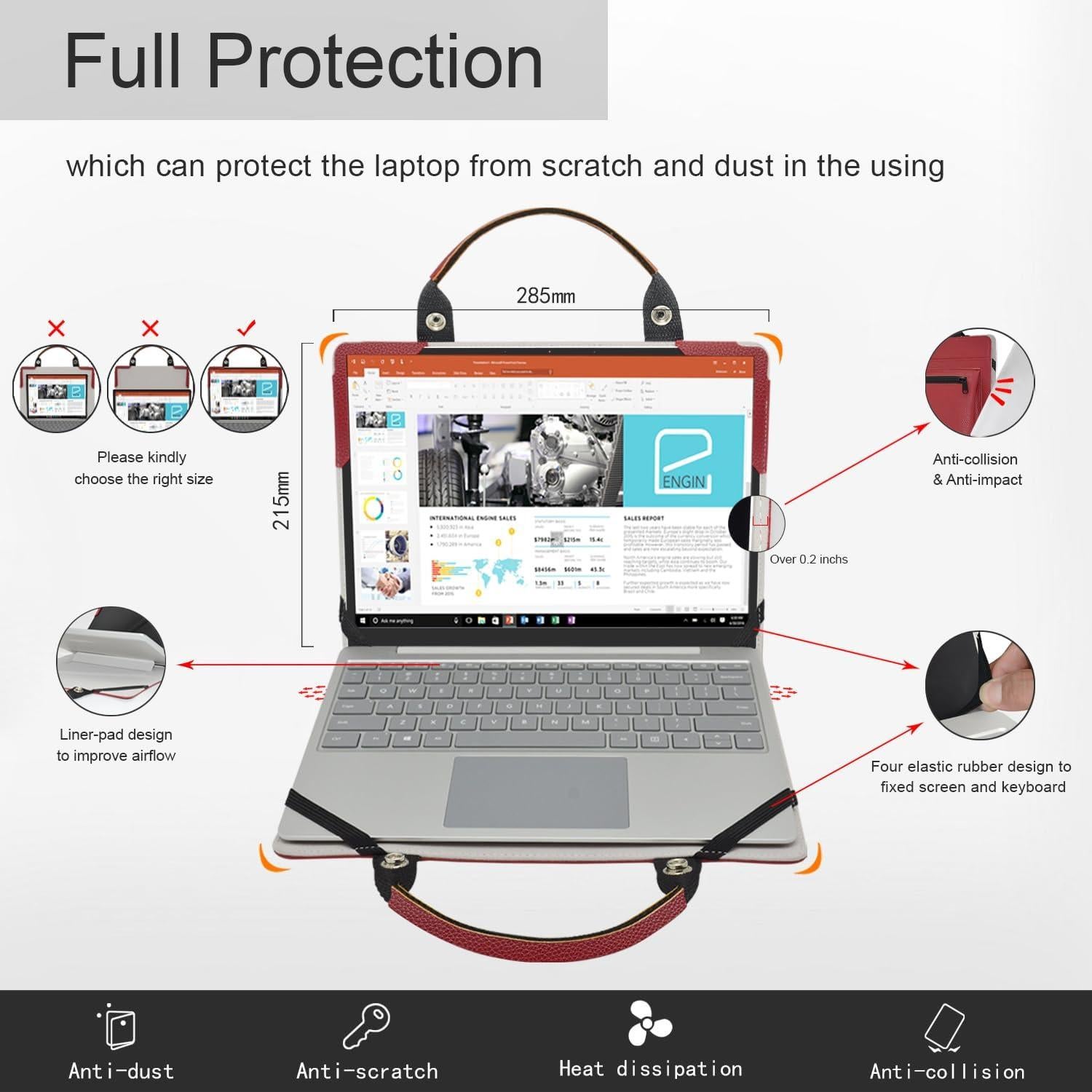 Funda Protectora y Bolsa para Laptop Samsung Galaxy Book4 14" Rojo