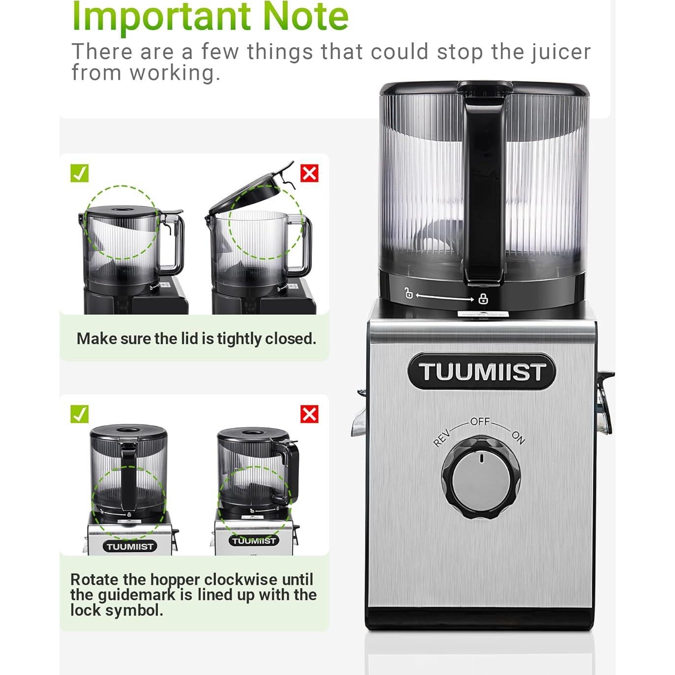 Exprimidor de Prensa Fría TUUMIIST TM-780SJ 3L 400W Negro