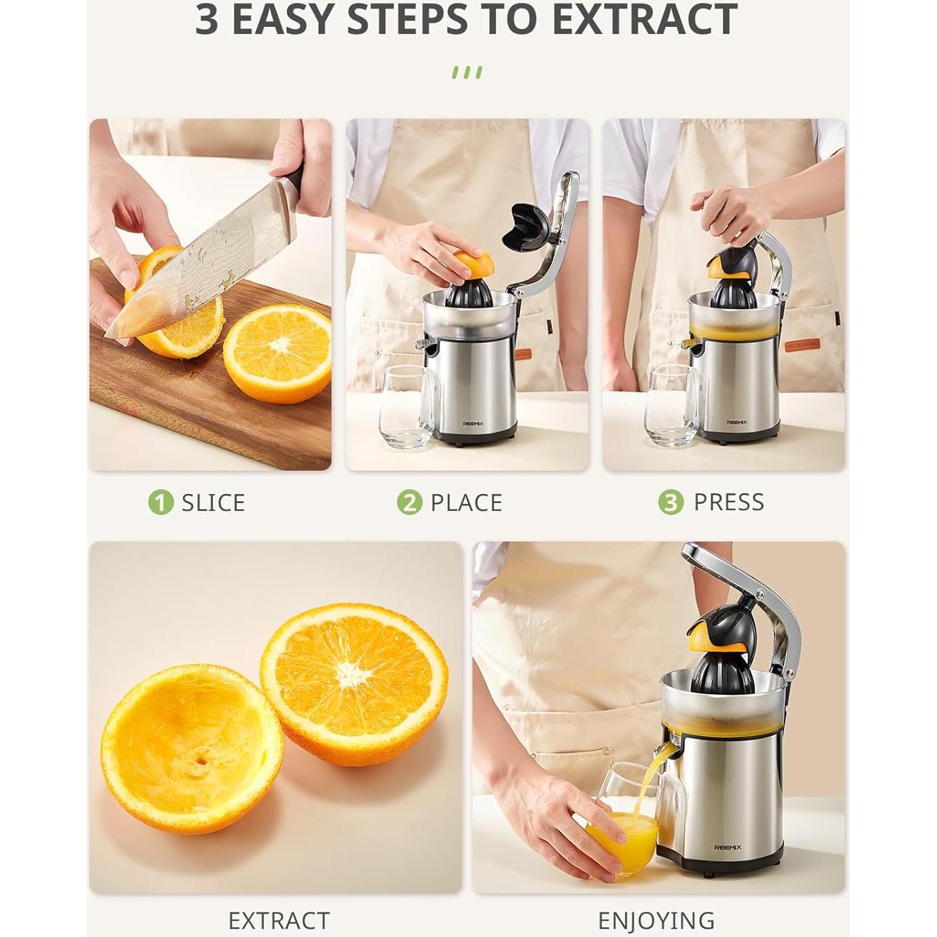 Exprimidor Eléctrico de Cítricos Reemix SG-85W - Acero Inoxidable