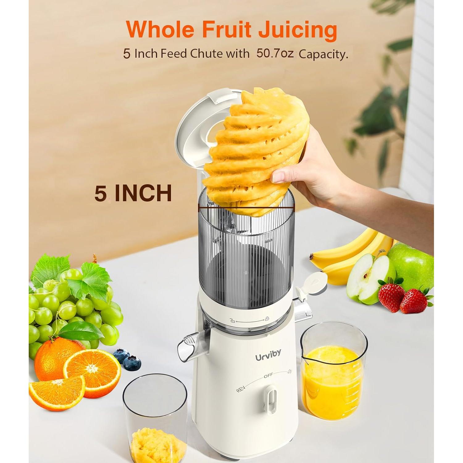 Extractor de Jugo URVIBY 2-en-1 Prensa Fría 250W 1.5L