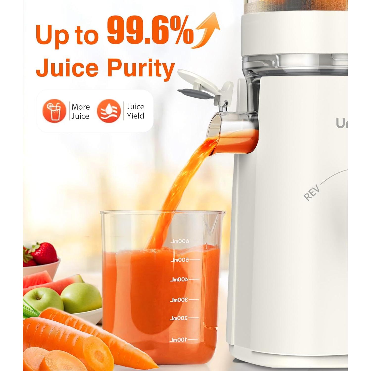 Extractor de Jugo URVIBY 2-en-1 Prensa Fría 250W 1.5L