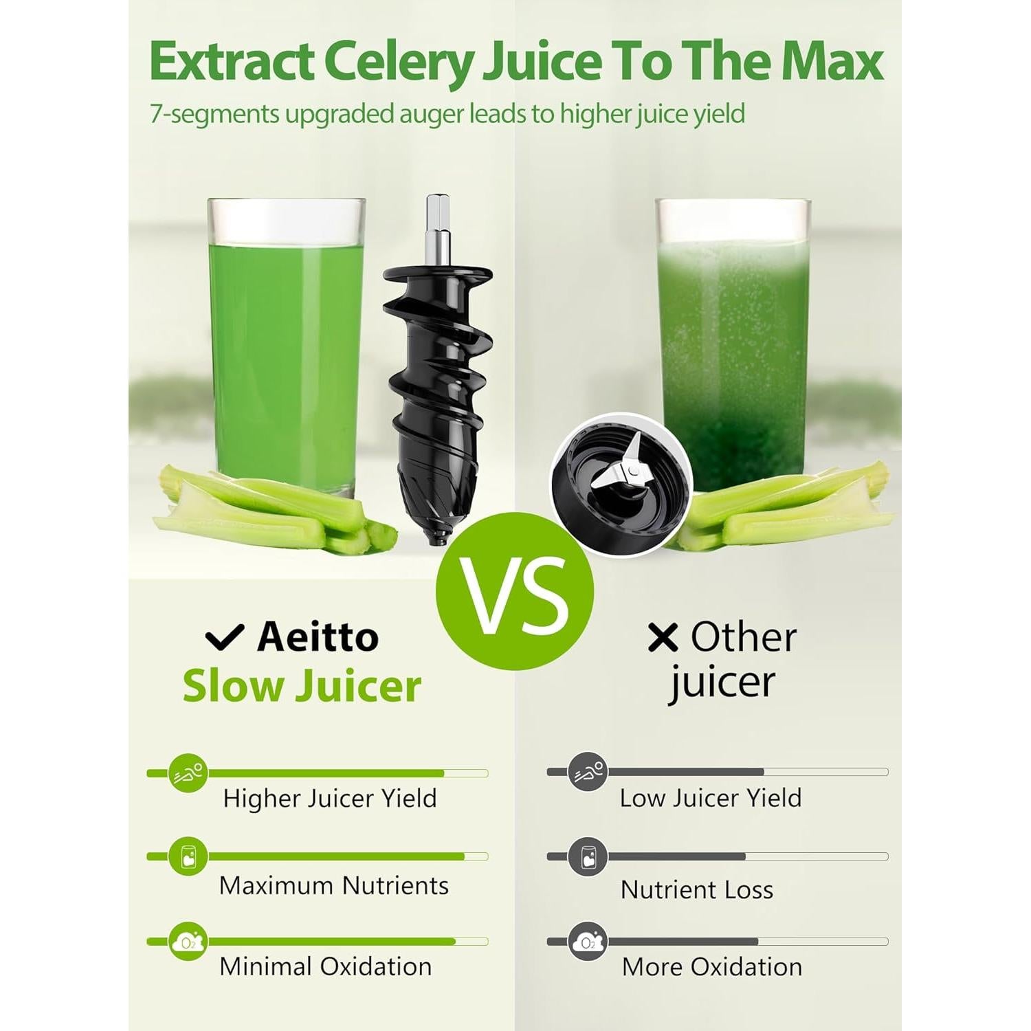 Extractor de Jugo Horizontal Aeitto Clásico 600ml Negro