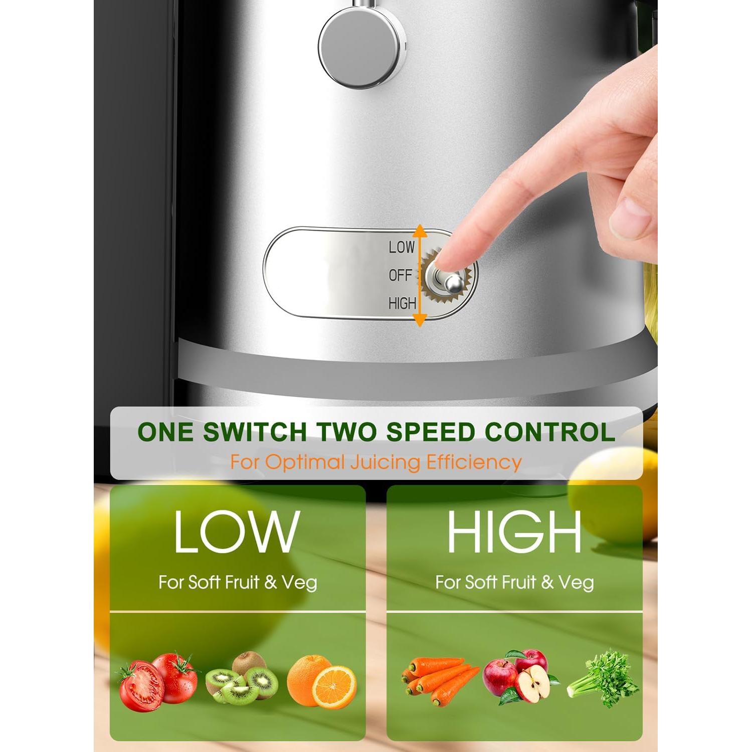 Extractor de Jugo Bestome 1200W Doble Velocidad 1.04L