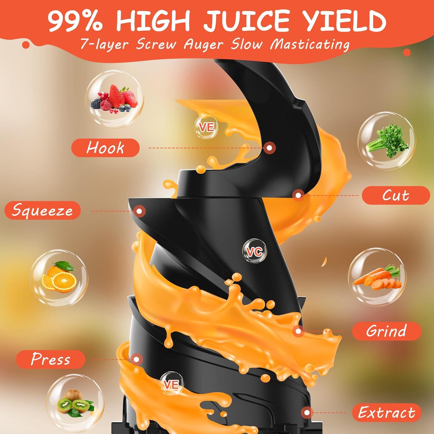 Exprimidor Hobsir HSC-802J 300W Prensa Fría 5.3" Negro