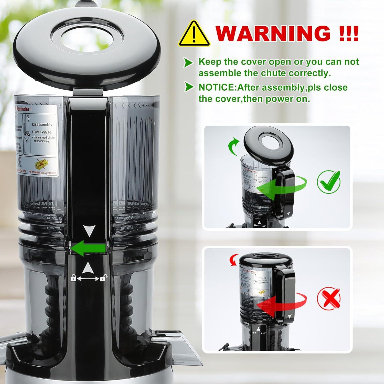 Exprimidor Lento EXREIZST 300W Prensa Fría 5.3" Saludable