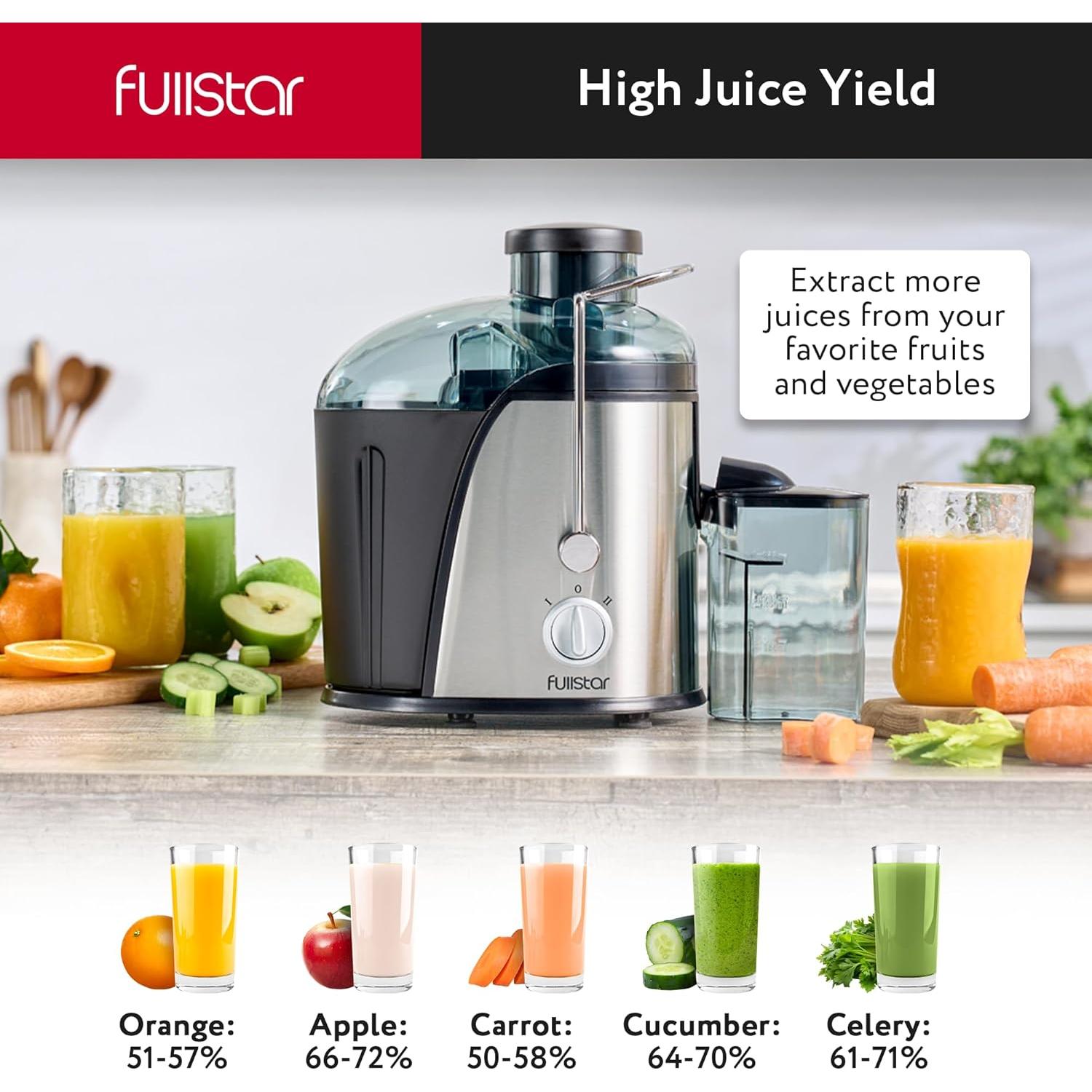 Extractor de Jugo Fullstar 400W Acero Inoxidable 2 Velocidades