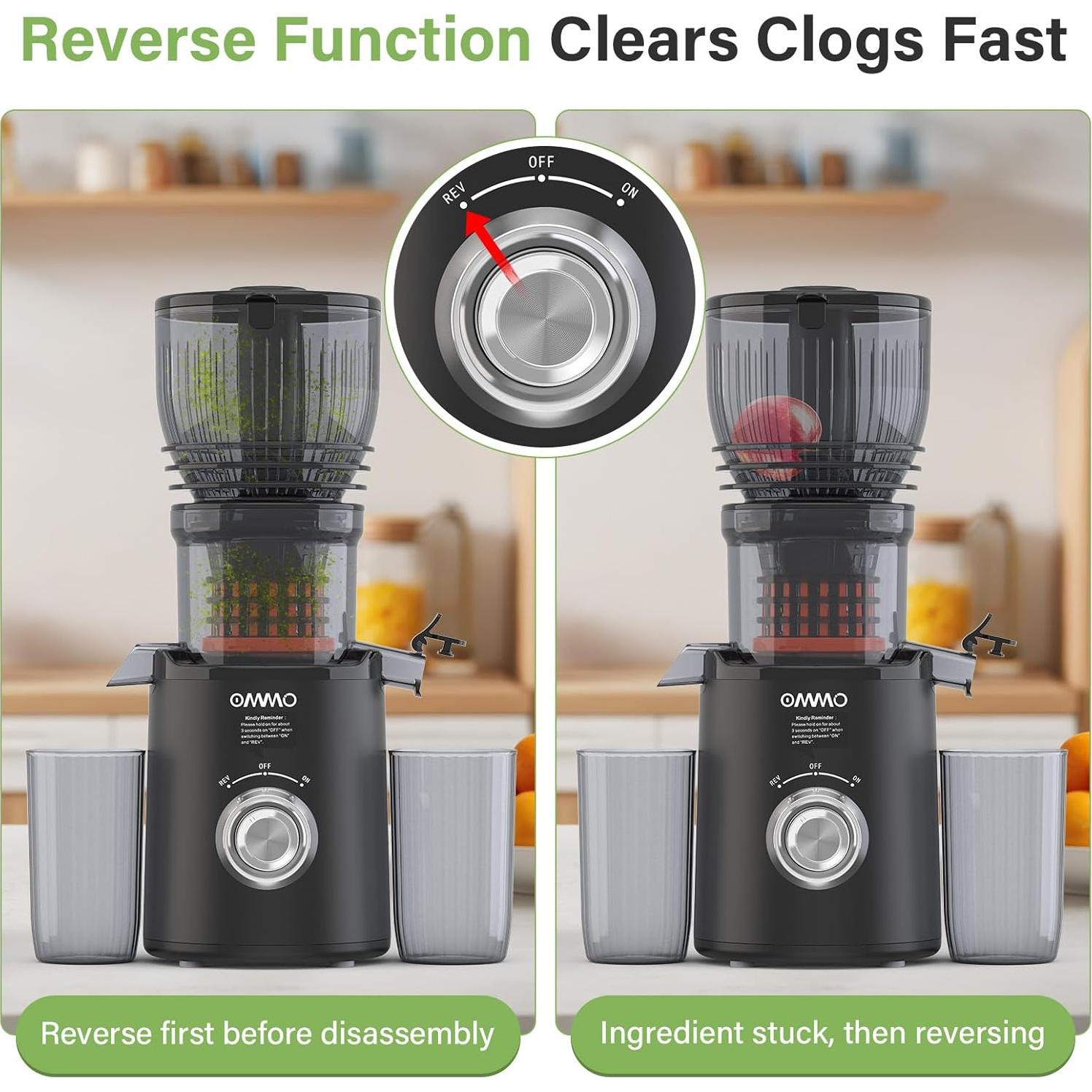 Exprimidor de Prensa Fría OMMO OM281 300W para Frutas y Verduras