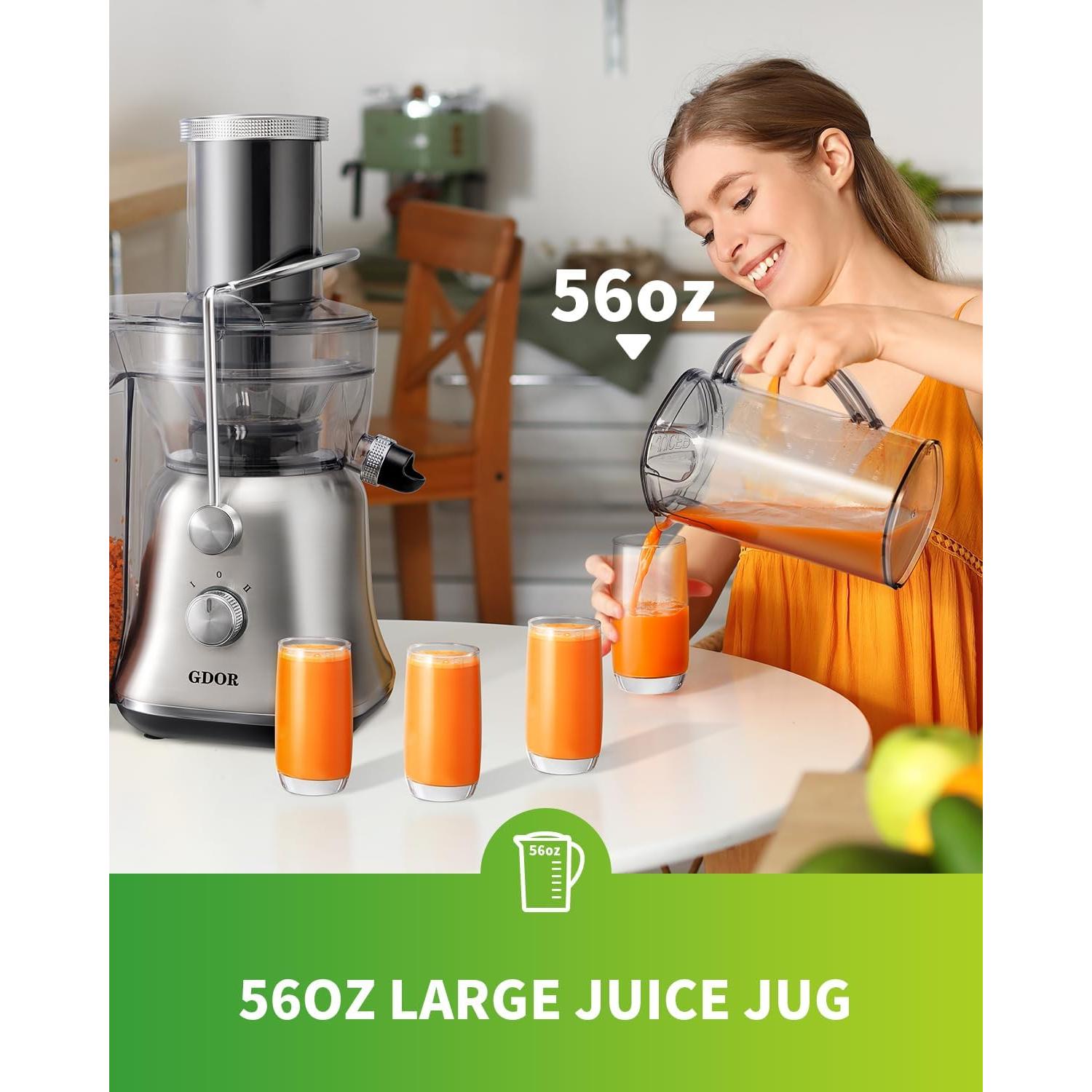 Extractor de Jugo GDOR GS383 1300W Doble Velocidad 1.65L