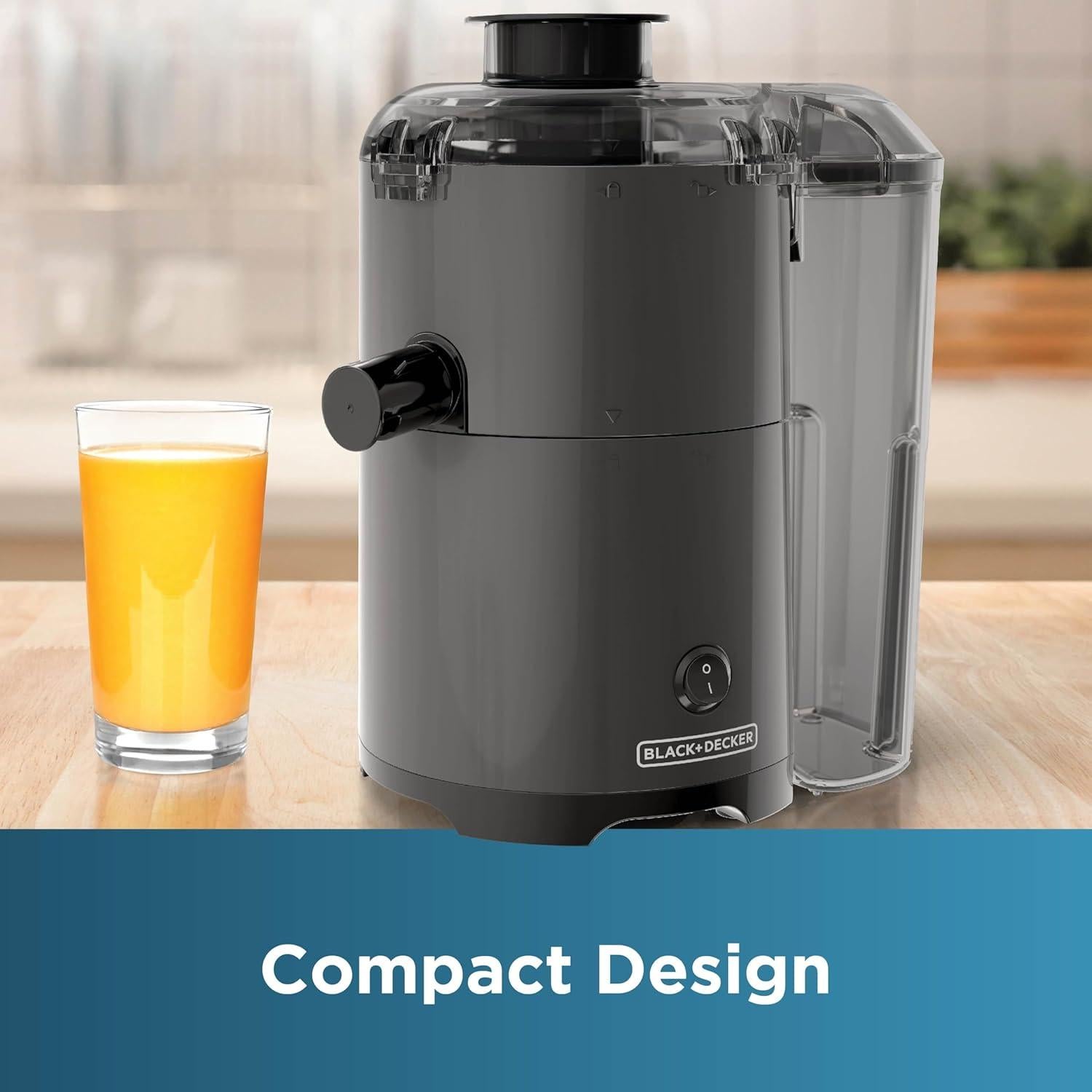 Extractor de Jugo Silencioso Black+Decker JE2500B 400W Compacto