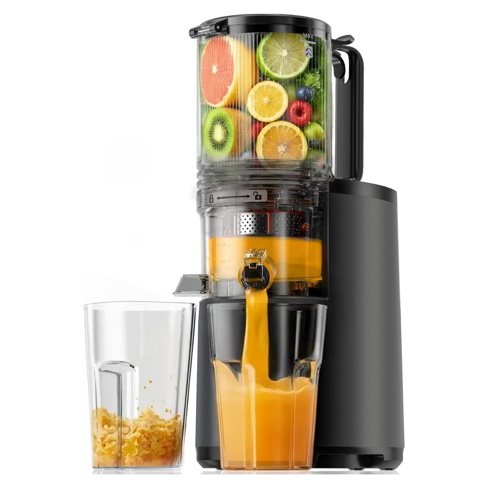 Extractor de Jugo Frío EUHOMY 250W 1.77L Toma Grande Negro