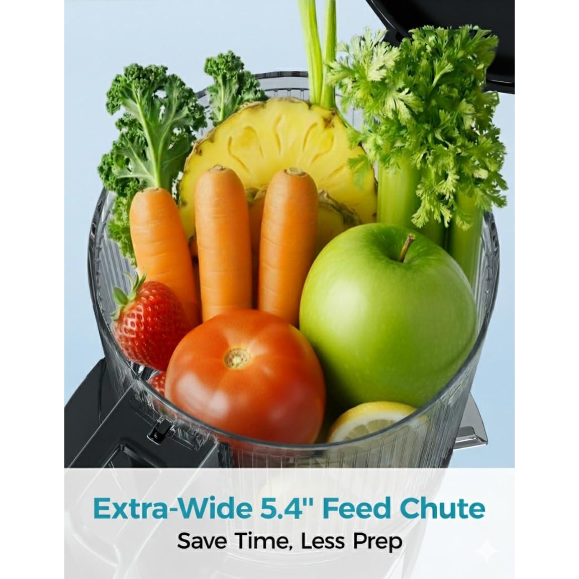 Extractor de Jugo Frío EUHOMY 250W 1.77L Toma Grande Negro