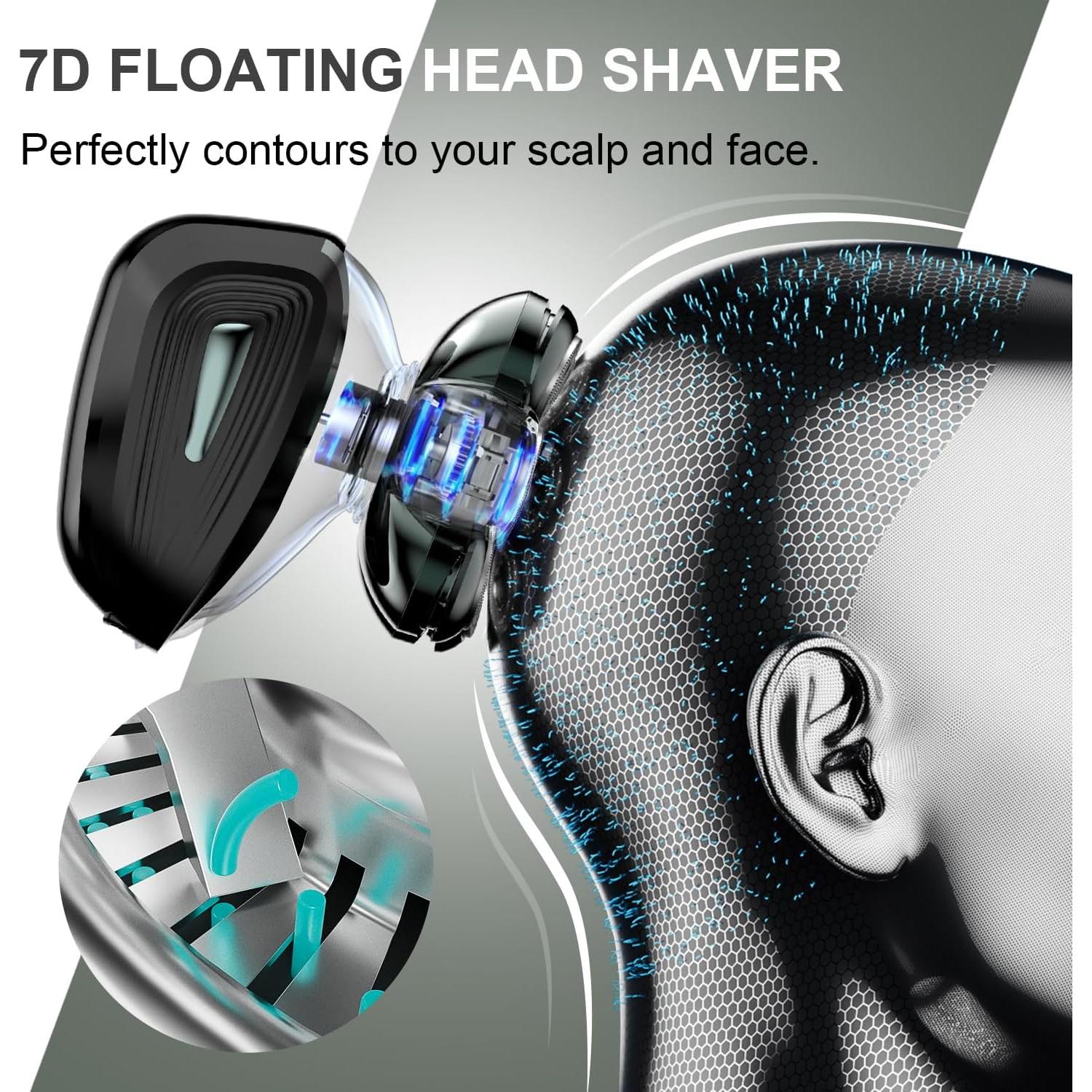 Afeitadora Eléctrica Cyruzi MS-689 7D Impermeable IPX7 Verde Oliva