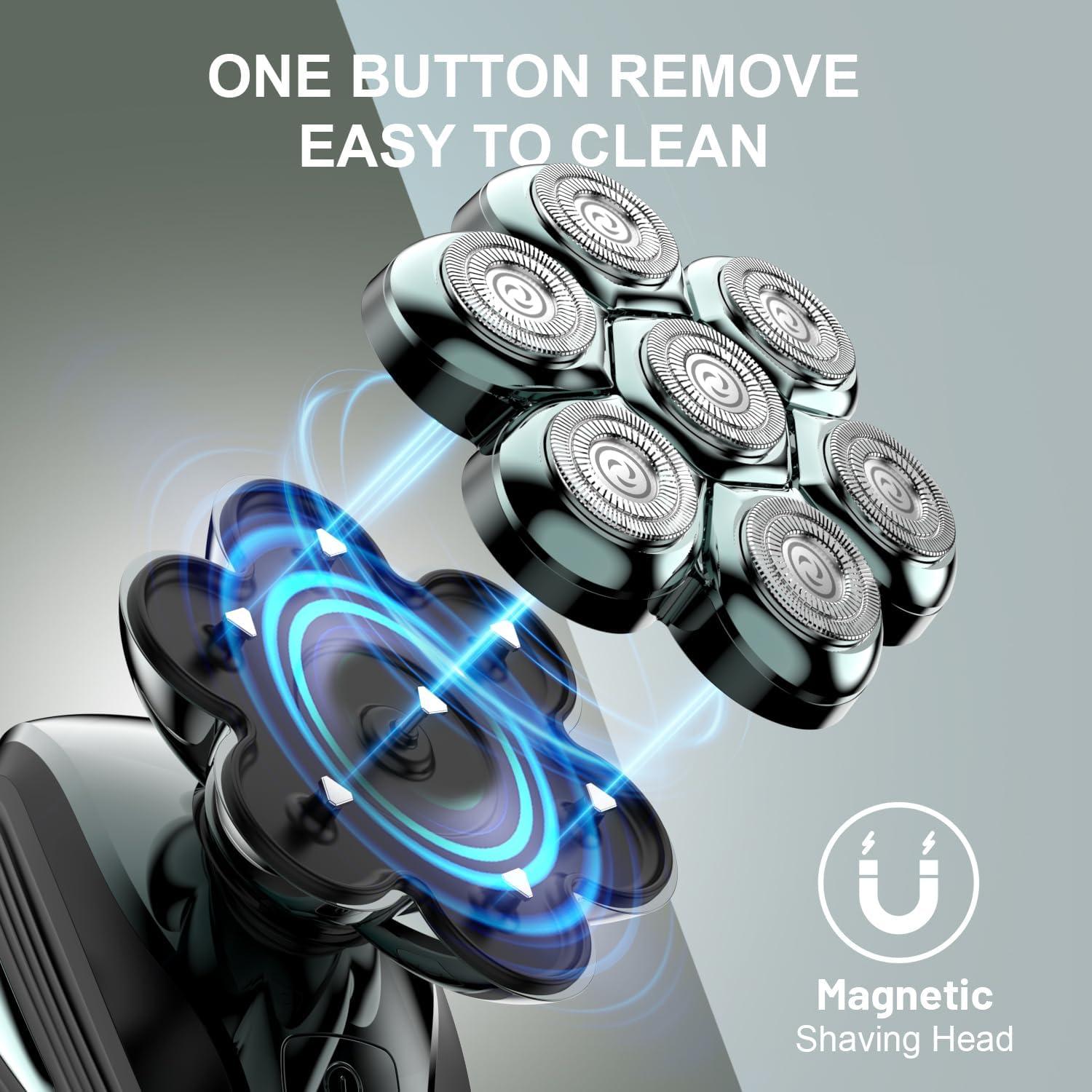 Afeitadora Eléctrica Cyruzi MS-689 7D Impermeable IPX7 Verde Oliva