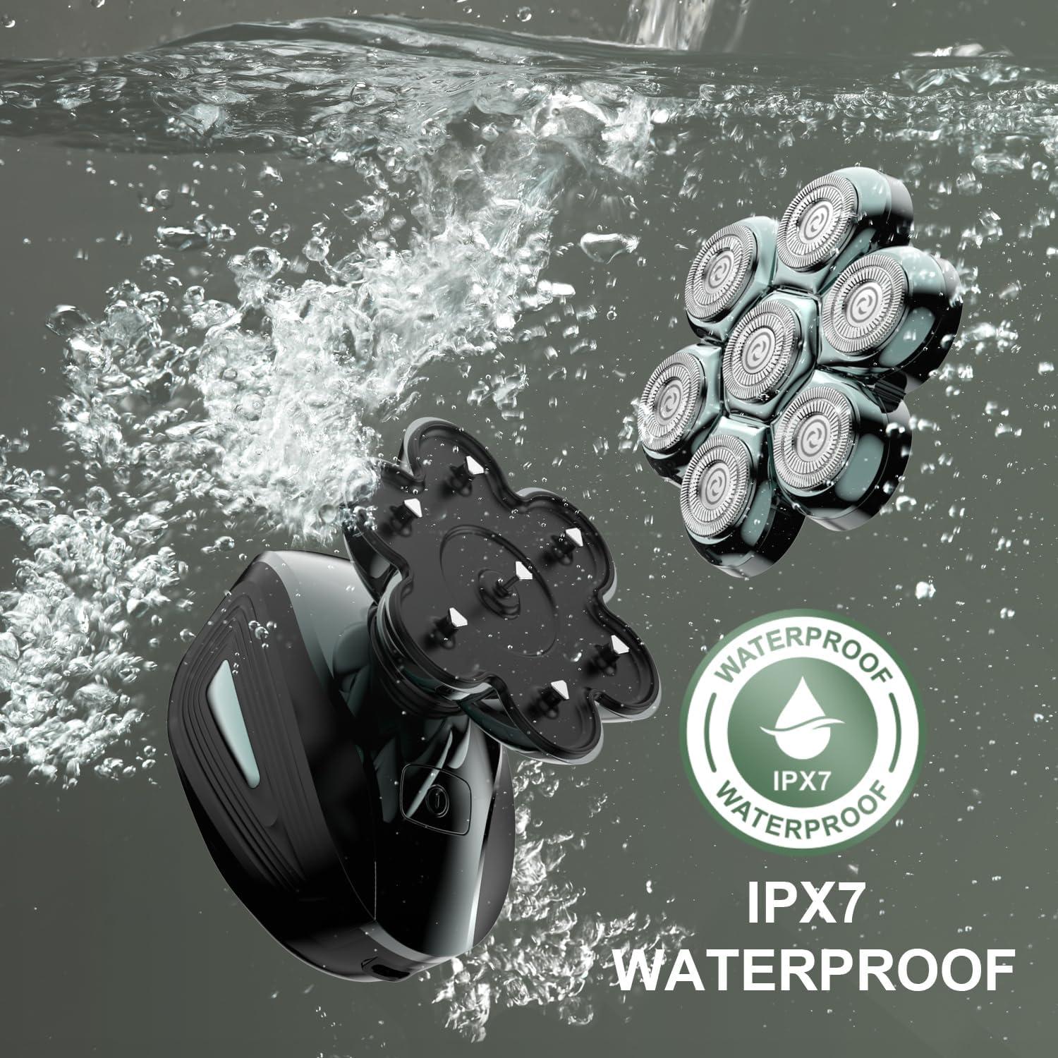 Afeitadora Eléctrica Cyruzi MS-689 7D Impermeable IPX7 Verde Oliva