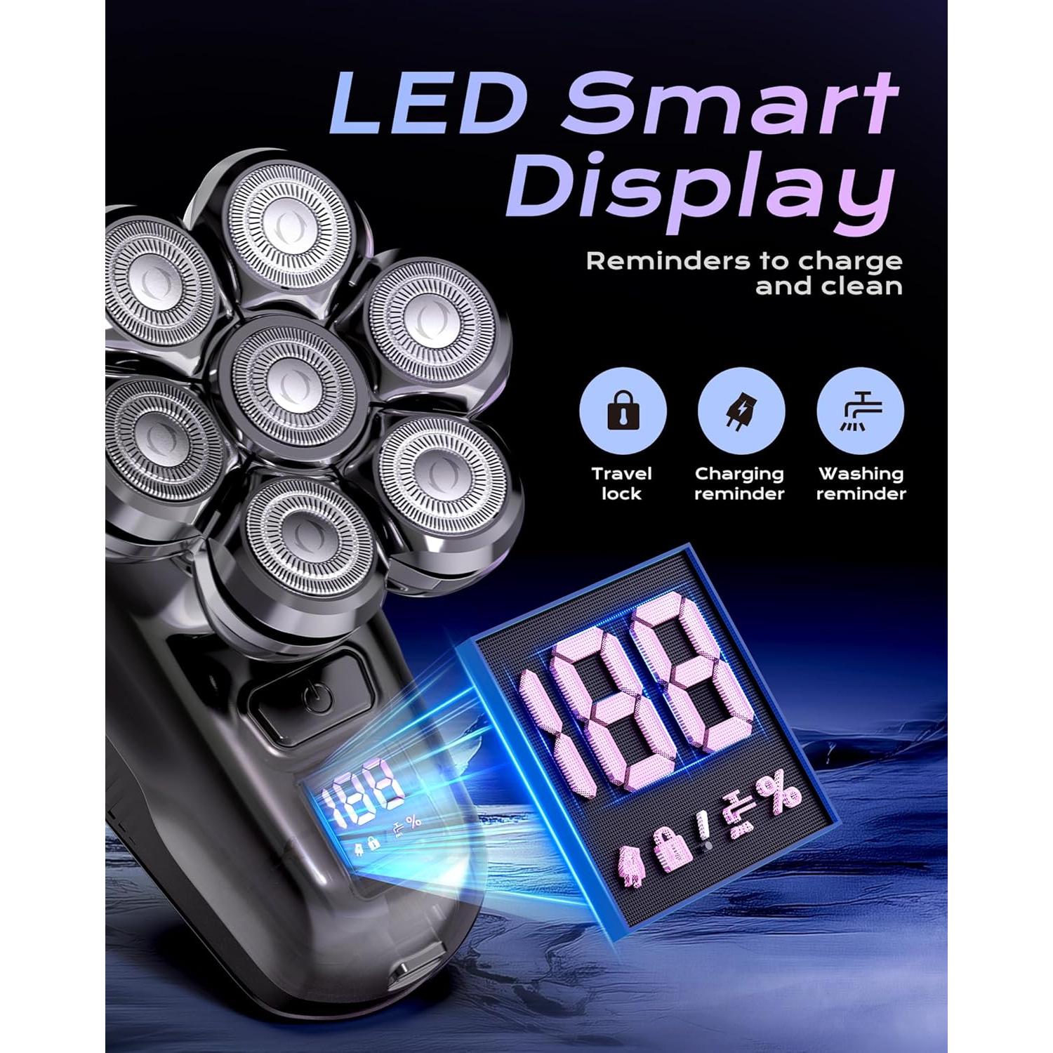 Afeitadora Eléctrica JIJ FK-8611SR 5 en 1 para Calvos