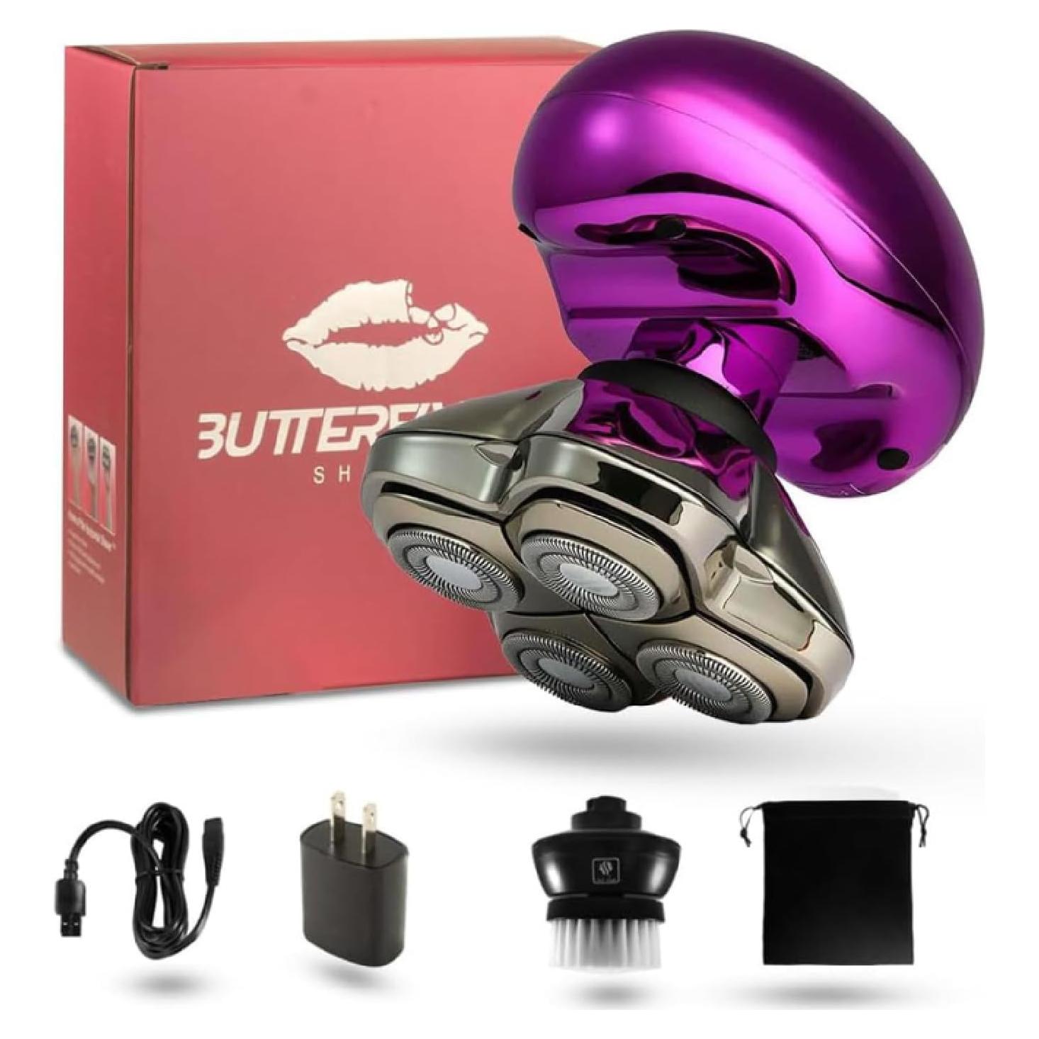 Afeitadora Eléctrica Skull Shaver Butterfly Kiss Pro Púrpura