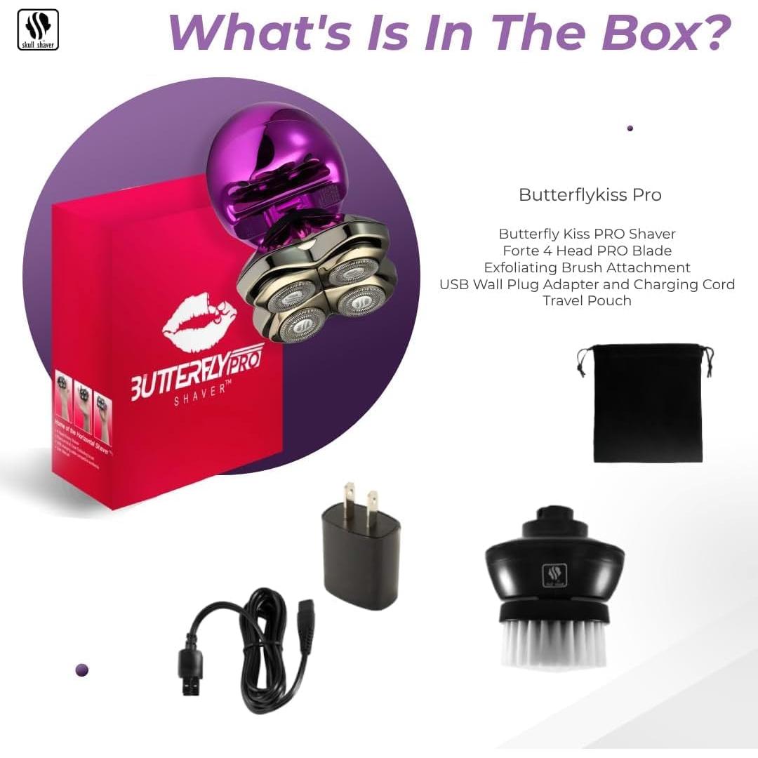 Afeitadora Eléctrica Skull Shaver Butterfly Kiss Pro Púrpura