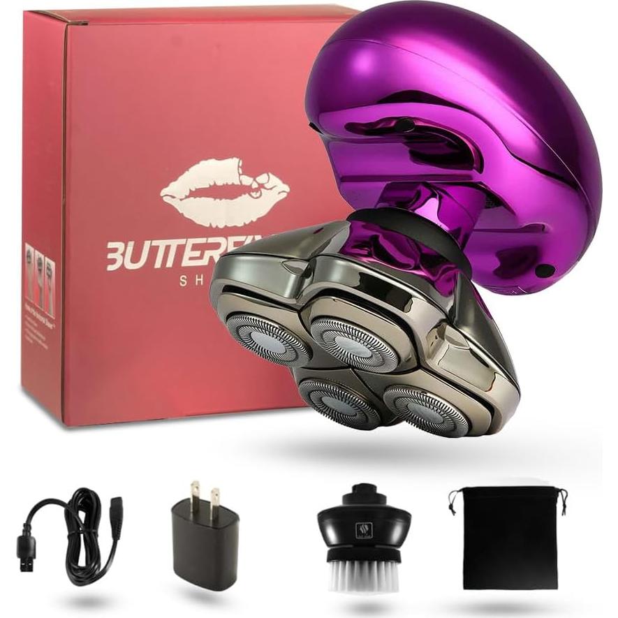 Afeitadora Eléctrica Skull Shaver Butterfly Kiss Pro Púrpura